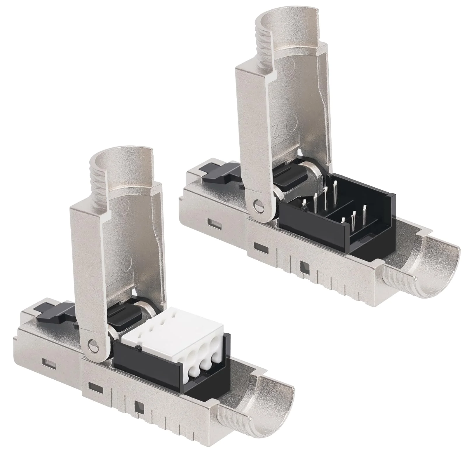 AVNSCNK Cat 7 Plug, RJ45 Connector Cat 7 NS-7 to Insulation Terminal (LSA) Gold-Plated Contacts, Network Plug Toolless, Crimping LAN 10 Gbps Connector for Patch Cable Installation Cable (Pack of 2) 2 pcs. - Image 2