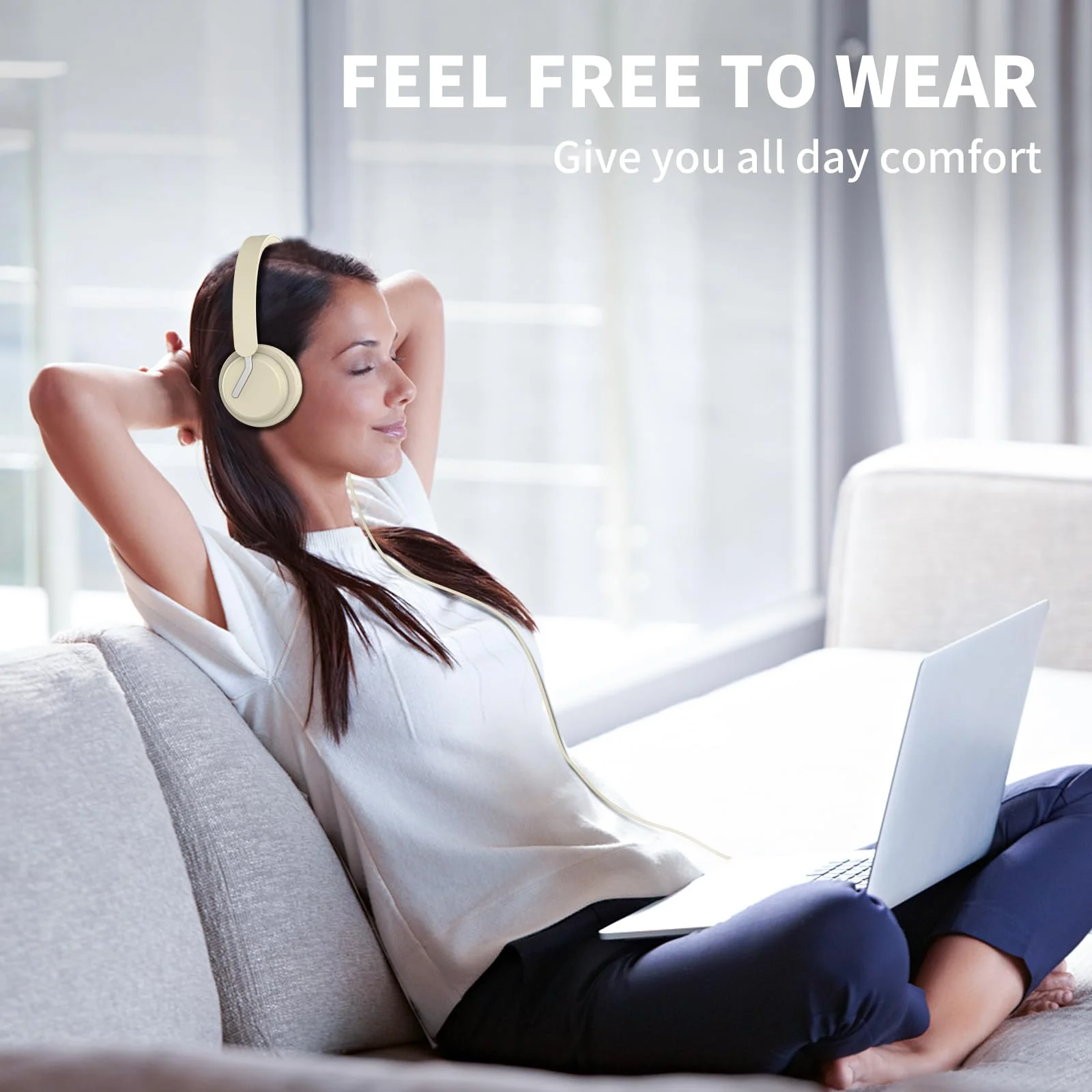 awatrue USB Headset with Microphone for PC, Computer Headset with Noise Canceling Microphone for PC Laptop, in Line Mute Controls, Wired Headset for Work from Home/Office/Call Center/Teams/Zoom Apricot - Image 3
