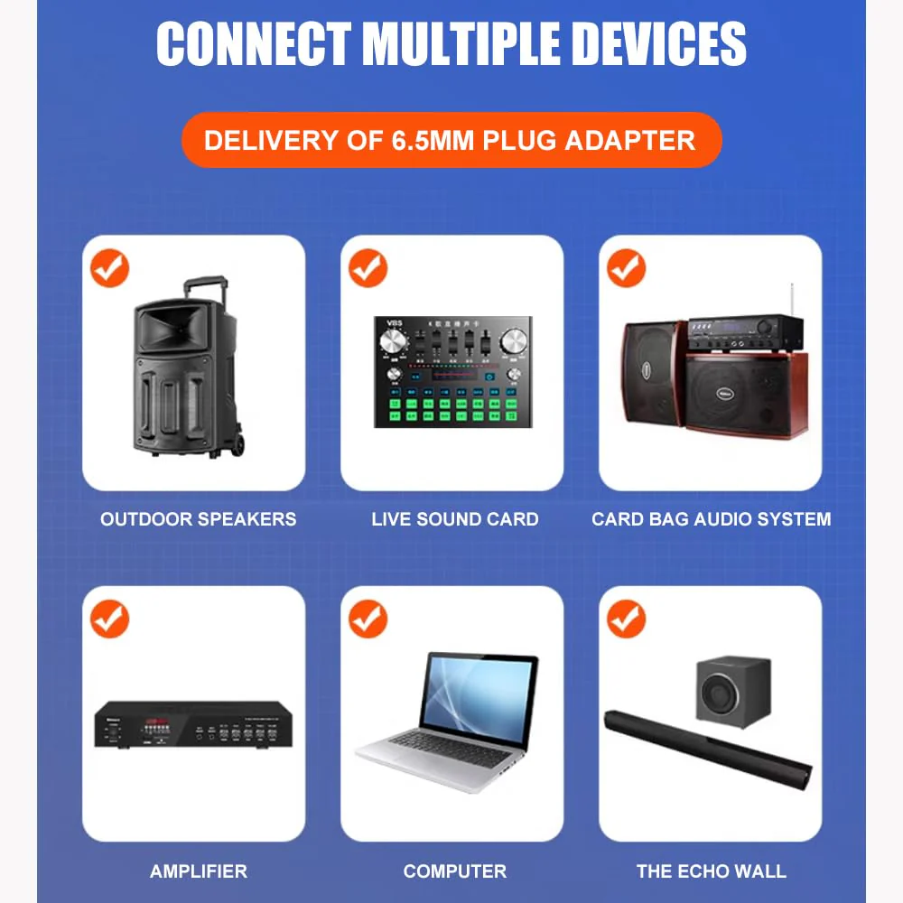 AX322 Professional UHF Wireless Dynamic Microphone Set, Dual Microphones with Rechargeable Receiver, Plug and Play, Suitable for Karaoke and Musical Instruments - Image 9
