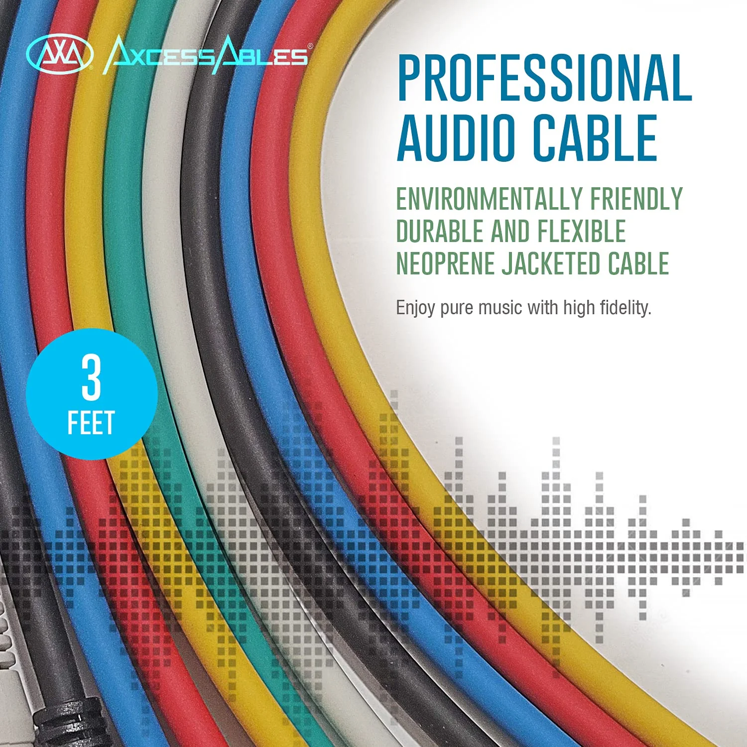 AxcessAbles 1/4 (6.35mm) TS to 1/4 (6.35mm) TS Unbalanced Mono Multi-Color Patch Cables 6 Pack (3ft) Outboard Gear & Patchbay Studio Cables External Effects Digital Analog Effects 3ft - 6PK - Image 4