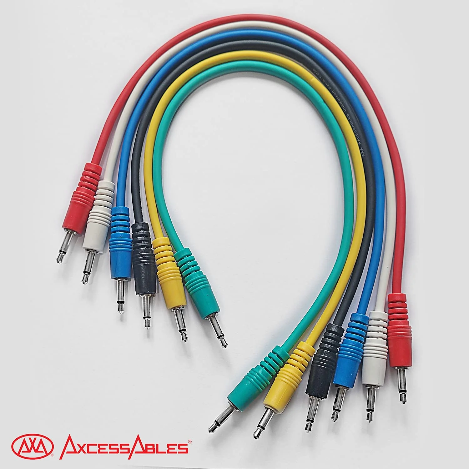 AxcessAbles 3.5mm TS Patch Cables | 1/8 Inch TS Aux Cable Pack (1ft, 6 Pack) | Eurorack Synthesizer Audio Cables | Multicolor Unbalanced Patch Cables 1ft - Image 8