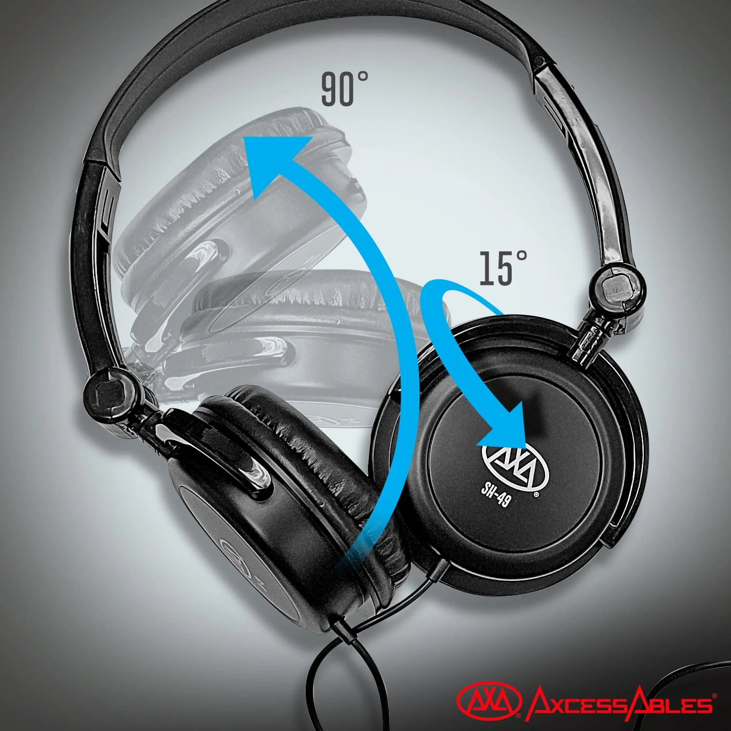 AxcessAbles On-Ear Closed-Back Studio Headphones | DJ Headphones with 6ft Cable and 1/4-inch Jack Adapter | 38mm Neodymium Driver Swiveling Cups| Guitar Practice Headphones | Recording Headphones 1 Recording Headphones - Image 3