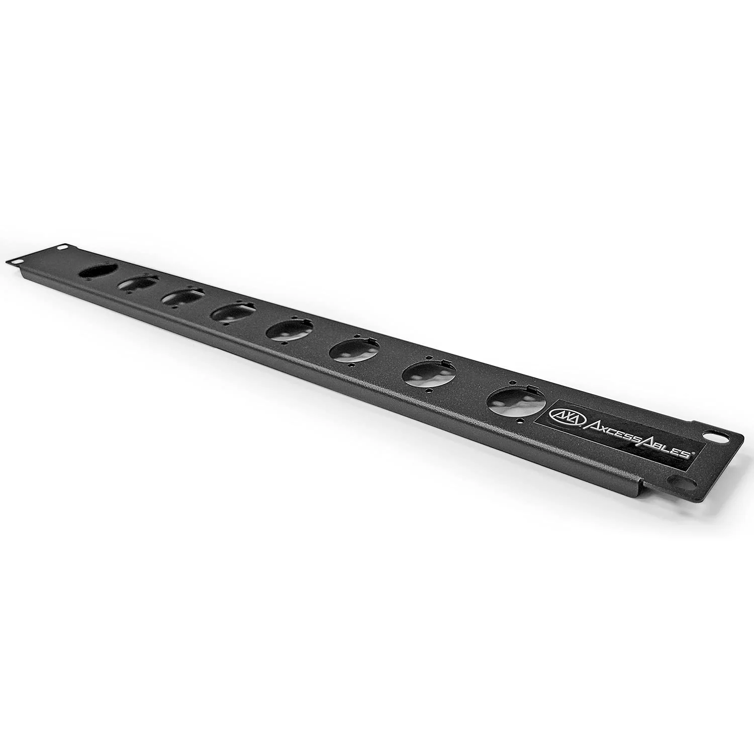 AxcessAbles RKINPUT1U 1U D-Series 8 Connectors Punch-Out Component Panel for 19 inch AV, Sound, Computer Equipment Racks. Patch Panel Compatible with XLR, Speakon, Neutrik Outputs. - Image 2