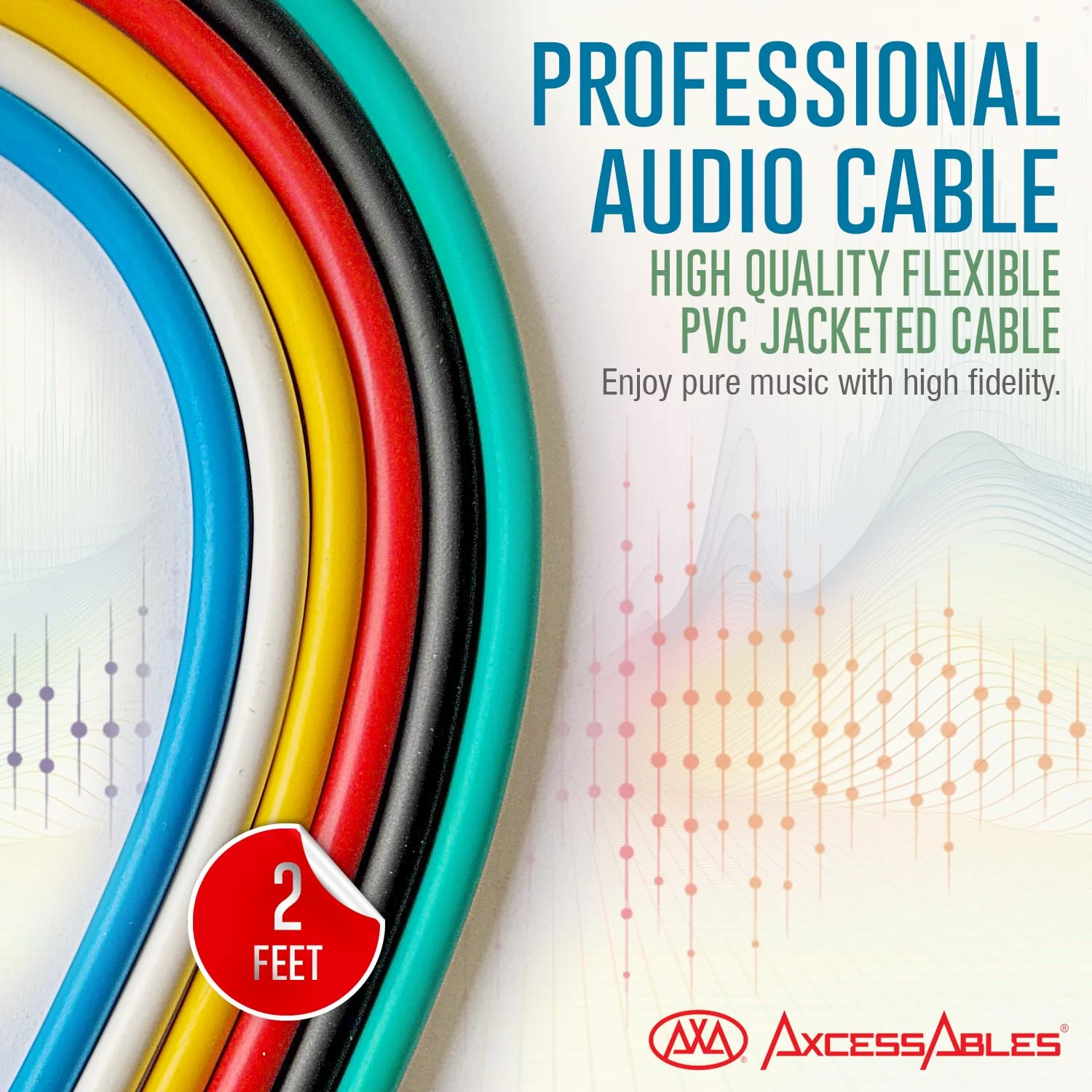 AxcessAbles XLR Female to 1/4" TRS Balanced 2ft Speaker Color Cable Pack | Balanced Speaker, Microphone Snake Cords (2ft - 6 Pack) XLR Female to 1/4 TRS - Image 5