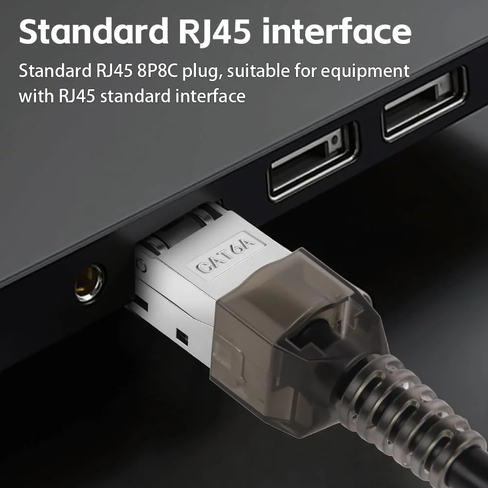 AXFEE 10 x RJ45 Connectors Tool-Free, CAT6A CAT6 Network Plug, Compatible with Cat6A Cat6 Cables, LAN Plug, LSA Fully Shielded, Ideal for Home and Office Networks # 10 pieces for Cat6A Cat6 - Image 7