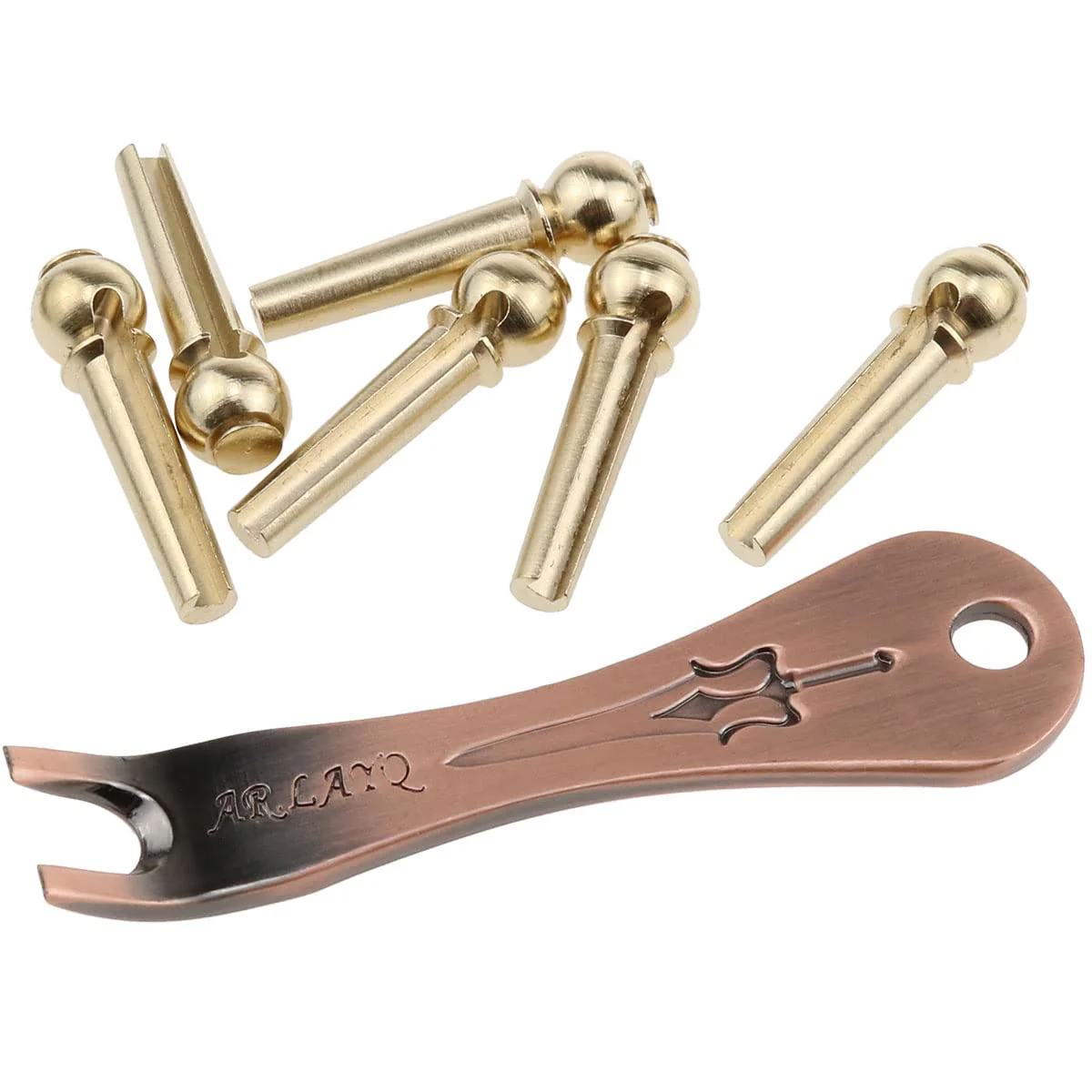 AYLIFU Guitar Bridge Pin 6-Piece Acoustic Brass Guitar Bridge Pin Replacement Parts with Metal Piano Bridge Pin Remover - Image 5