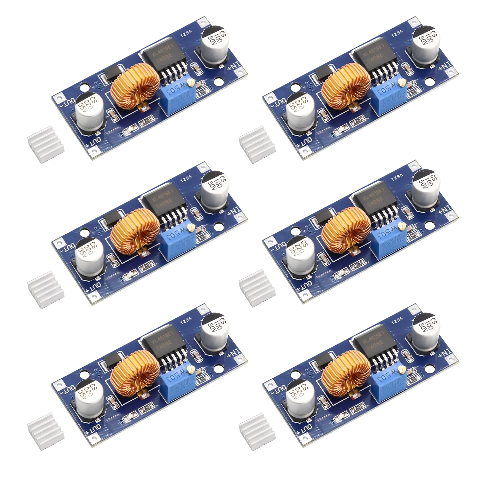 AYWHP DC-DC Step-Down Converter XL4015 6 Pieces 4-38V to 1.25-36V 5A 96% Efficiency for Arduino