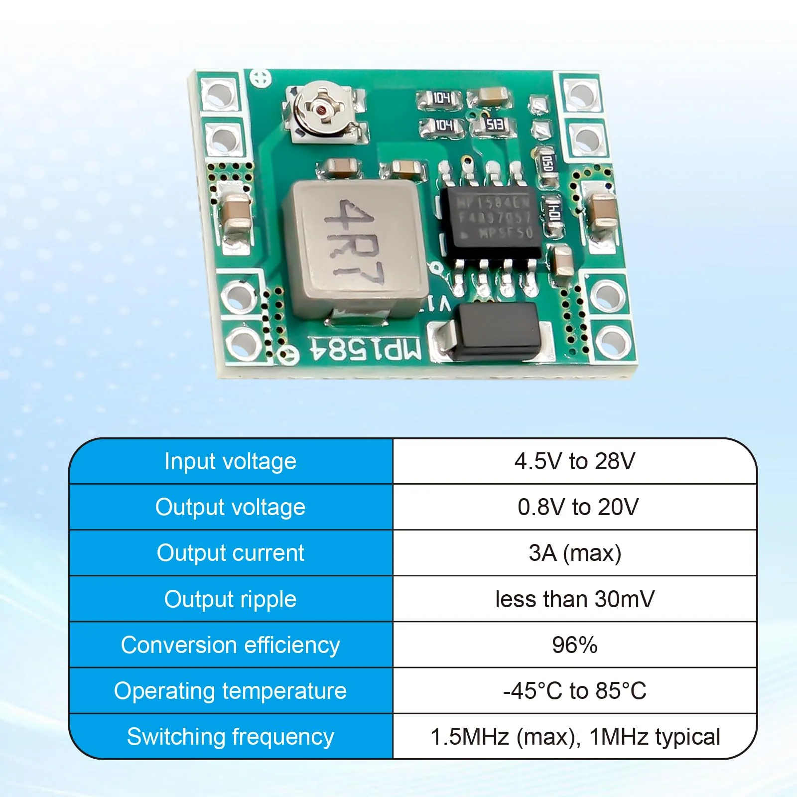 AYWHP MP1584EN Buck Converter DC-DC 3A Power Step Down Module Buck Converter 24V to 12V 9V 5V 3V for Arduino Pack of 10 - Image 6