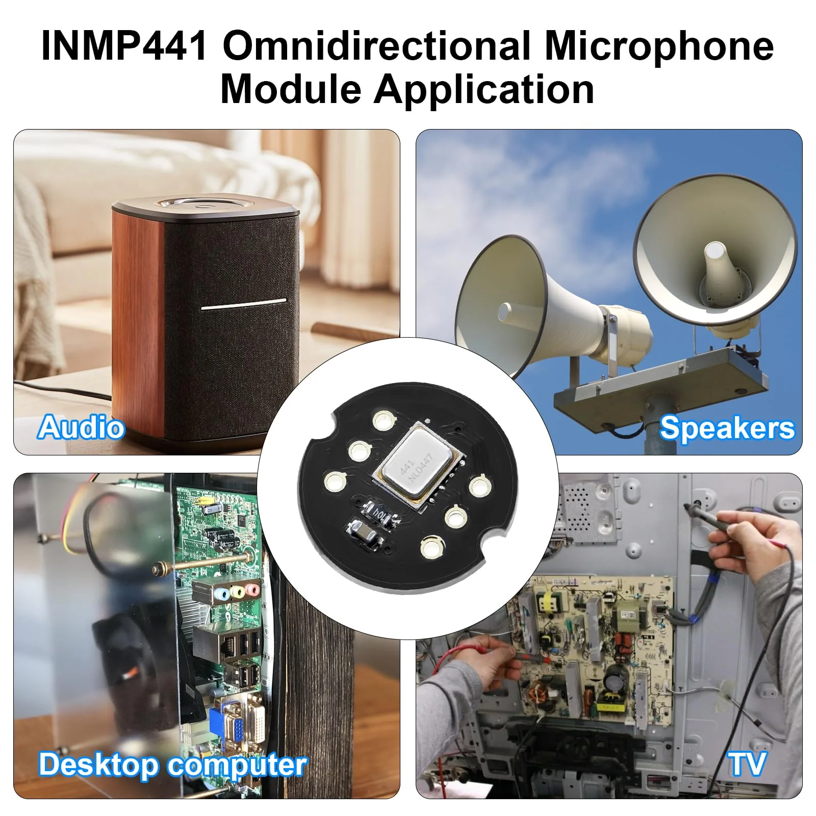 AYWHP Pack of 3 INMP441 Omnidirectional Microphone Module 24 Bit I2S Interface Digital Output Compatible with ESP-32 Arduino - Image 6