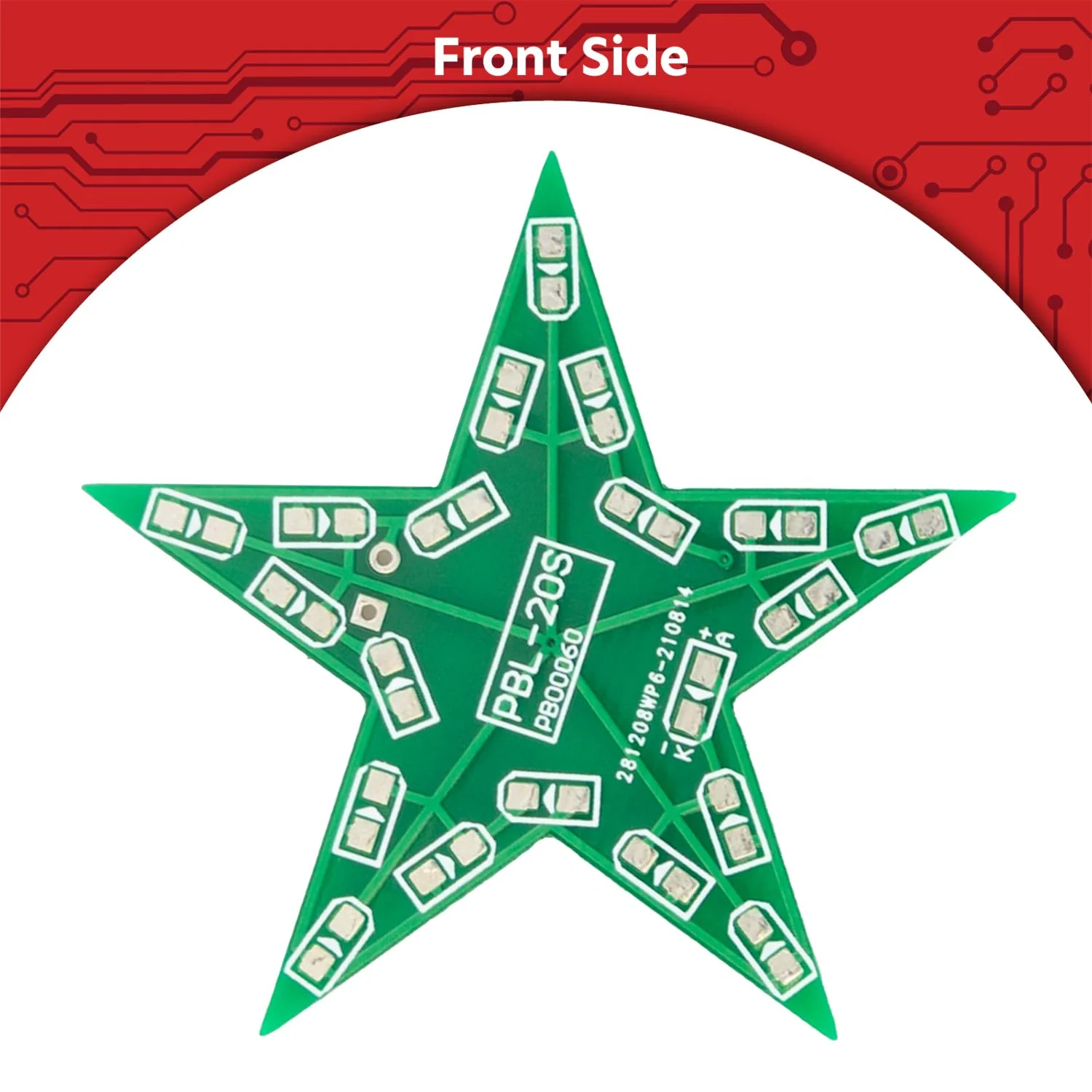Az Delivery LED Poinsettia Soldering Kit - DIY Electronics Kit for a Star with Red Lighting Effect - Ideal for Mint Learning, Christmas Decoration and Soldering Exercises 1 - Image 2