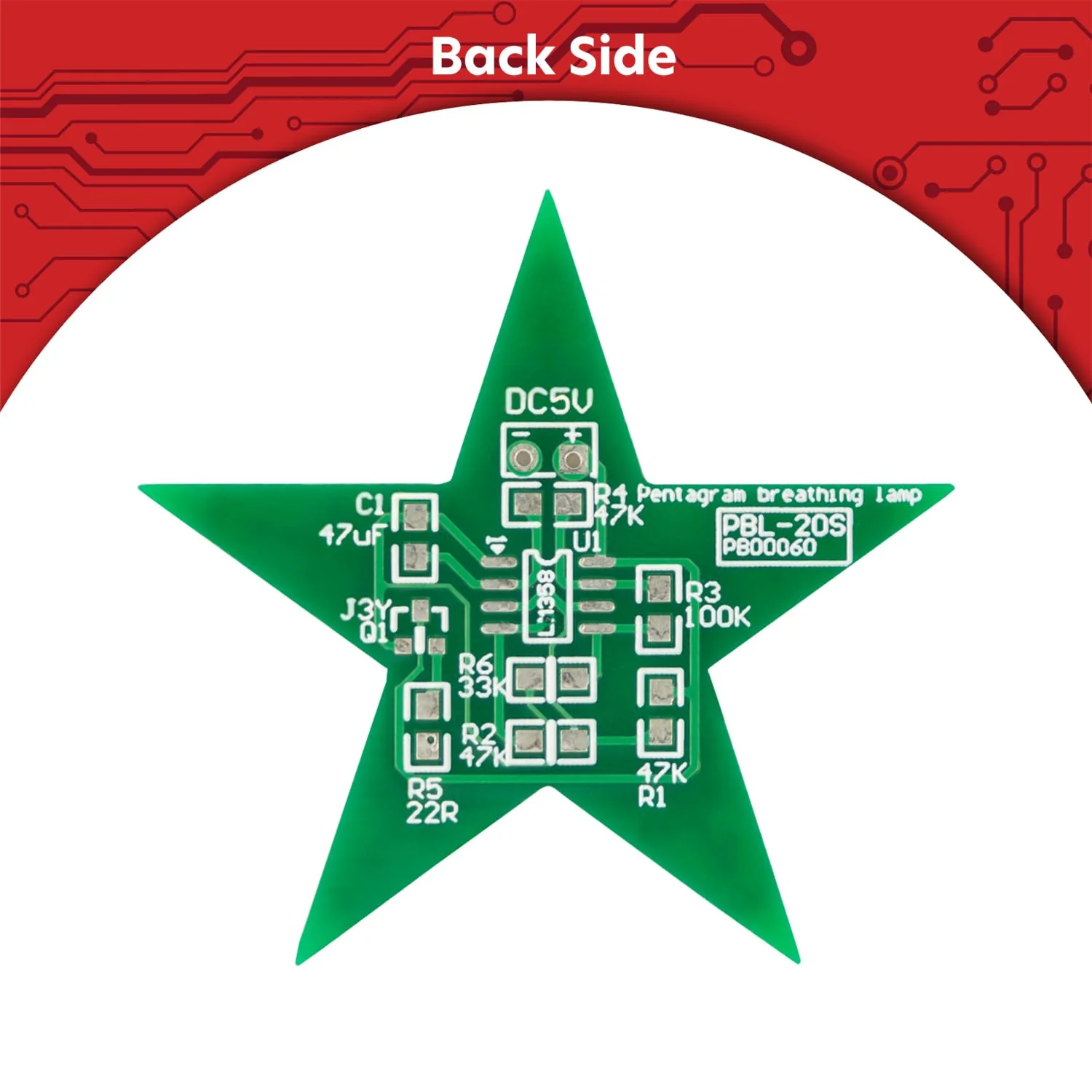 Az Delivery LED Poinsettia Soldering Kit - DIY Electronics Kit for a Star with Red Lighting Effect - Ideal for Mint Learning, Christmas Decoration and Soldering Exercises 1 - Image 3
