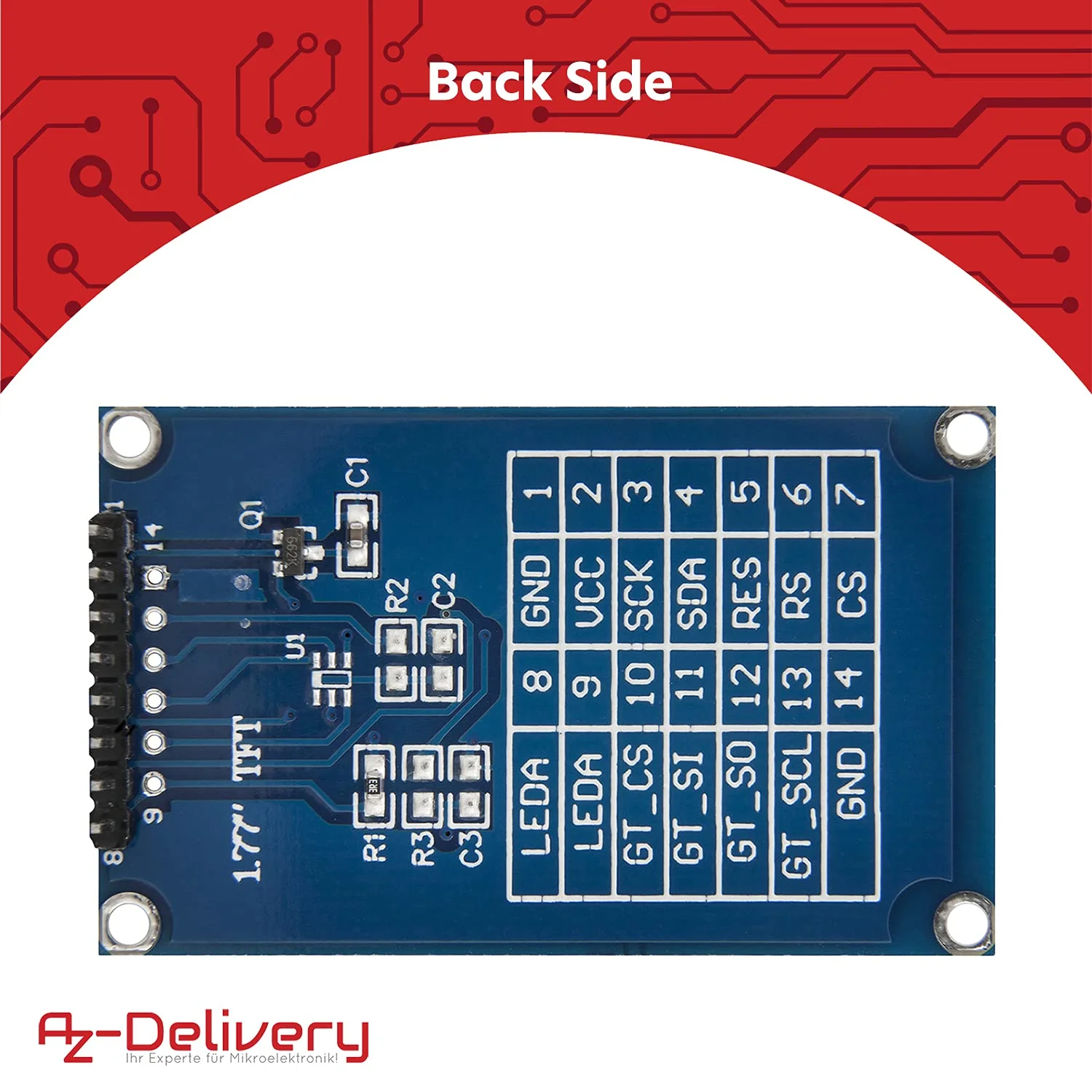 AZDelivery ⭐⭐⭐⭐⭐ SPI 1.77 inch TFT Display 128X160 Pixels 1 x TFT Display - Image 3