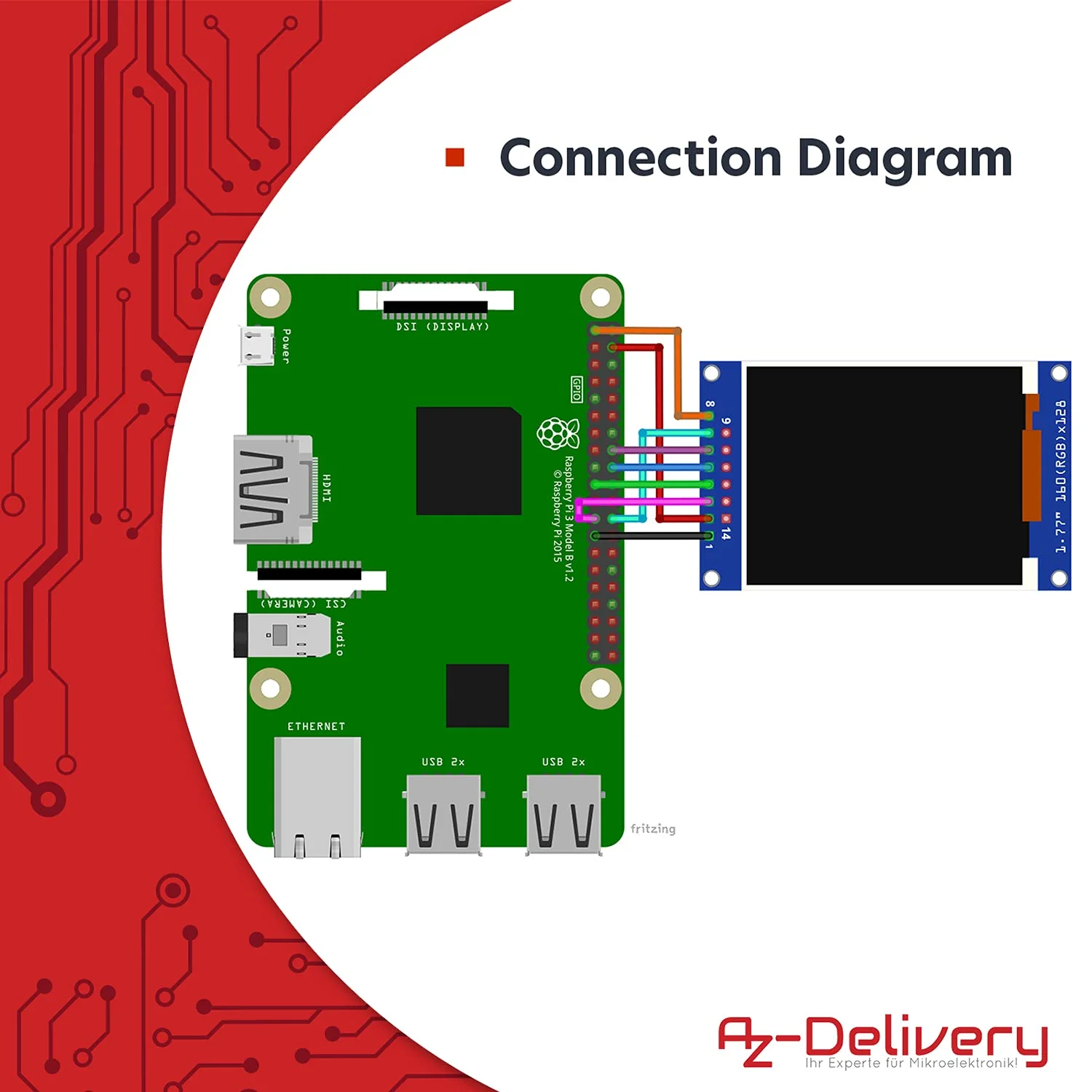 AZDelivery ⭐⭐⭐⭐⭐ SPI 1.77 inch TFT Display 128X160 Pixels 1 x TFT Display - Image 6