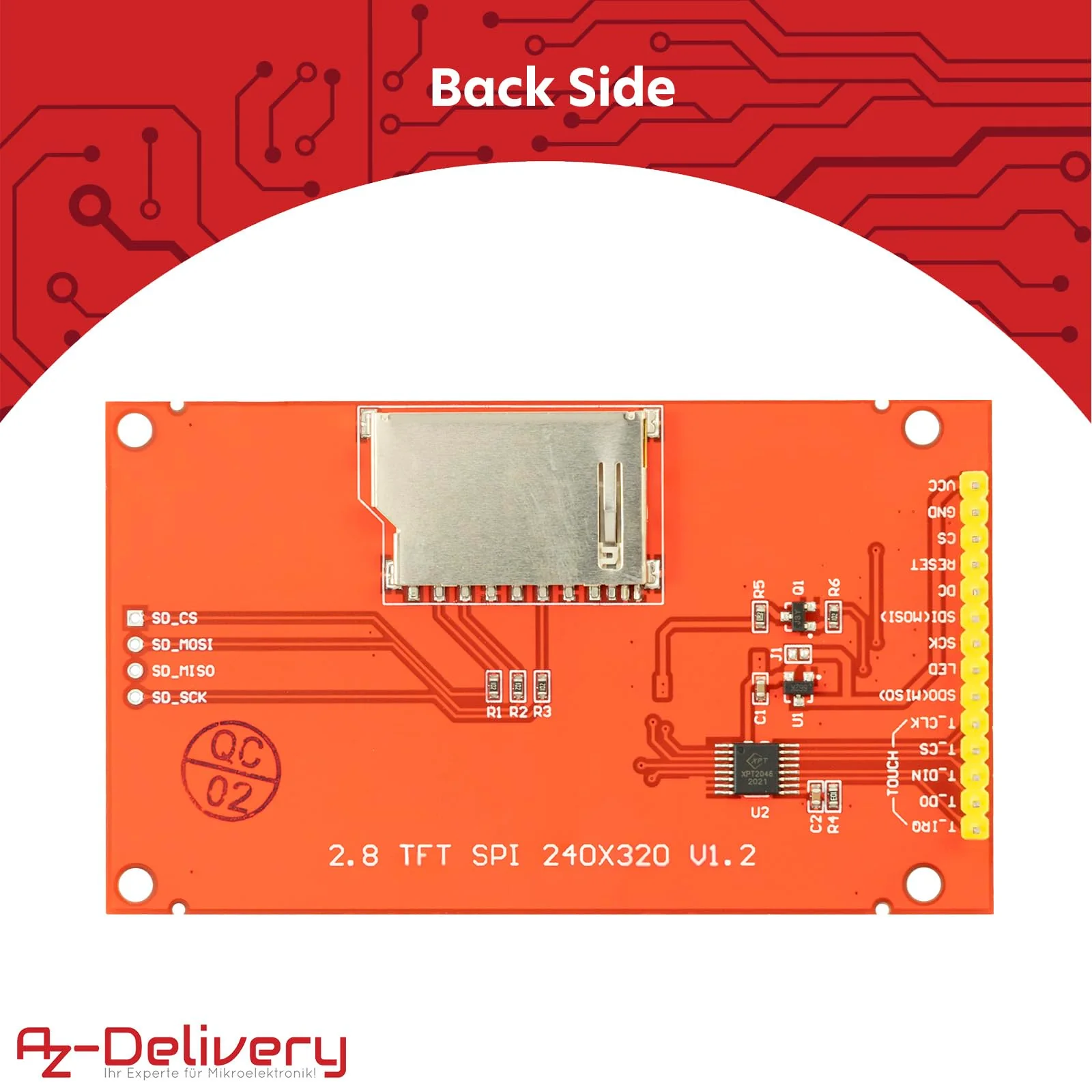 AZDelivery 2.8 Inch LCD TFT Touch Display - Compatible with Arduino and Raspberry Pi - 320 x 240 Resolution, ILI9341 Driver, SPI Interface 1 - Image 3