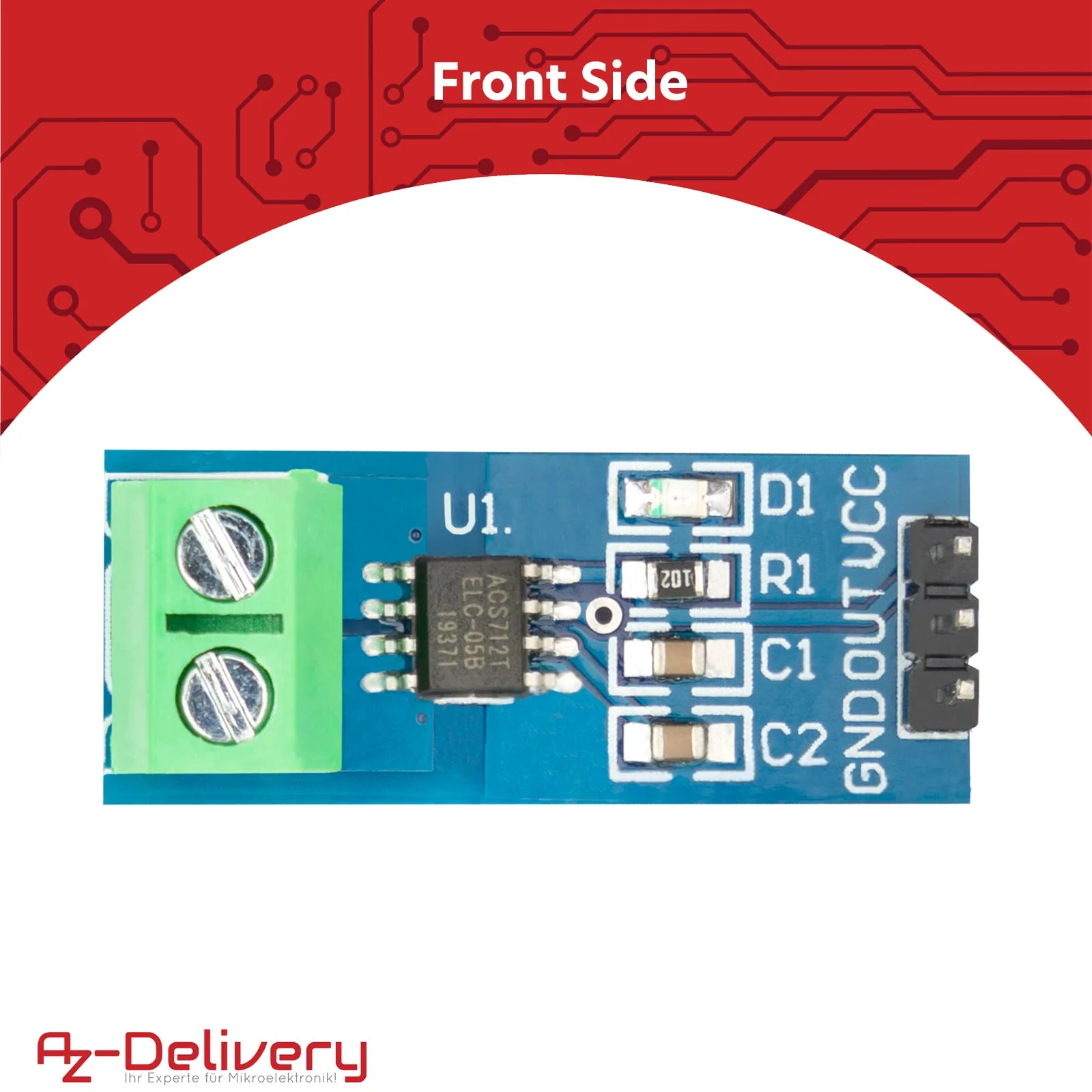 AZDelivery 3 x ACS712 20A Amp Current Sensor Range Module Current Sensor Compatible with Arduino - Image 2