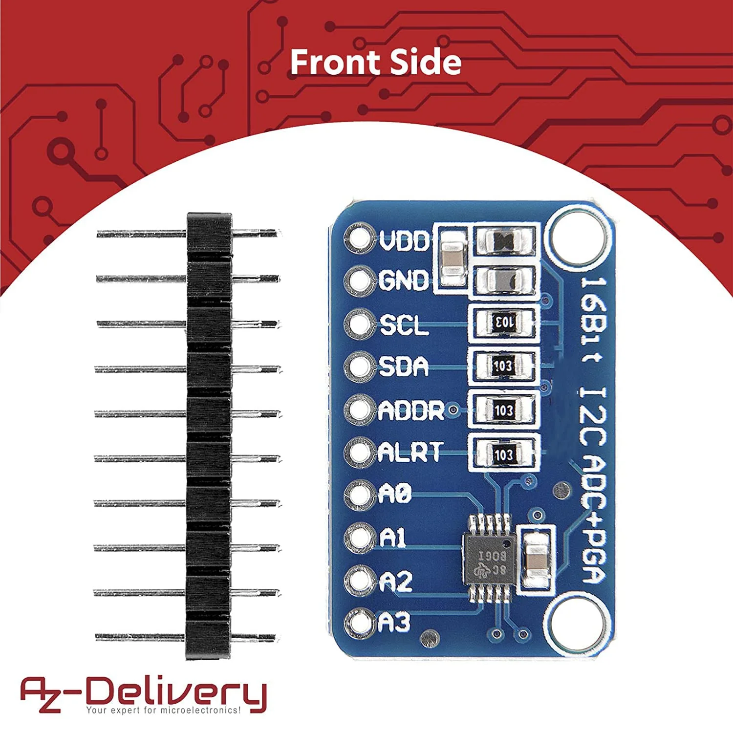 AZDelivery 3 x Compatible with ADS1115 ADC Module 16bit 4 Channels Compatible with Arduino and Raspberry Pi with E-Book - Image 2