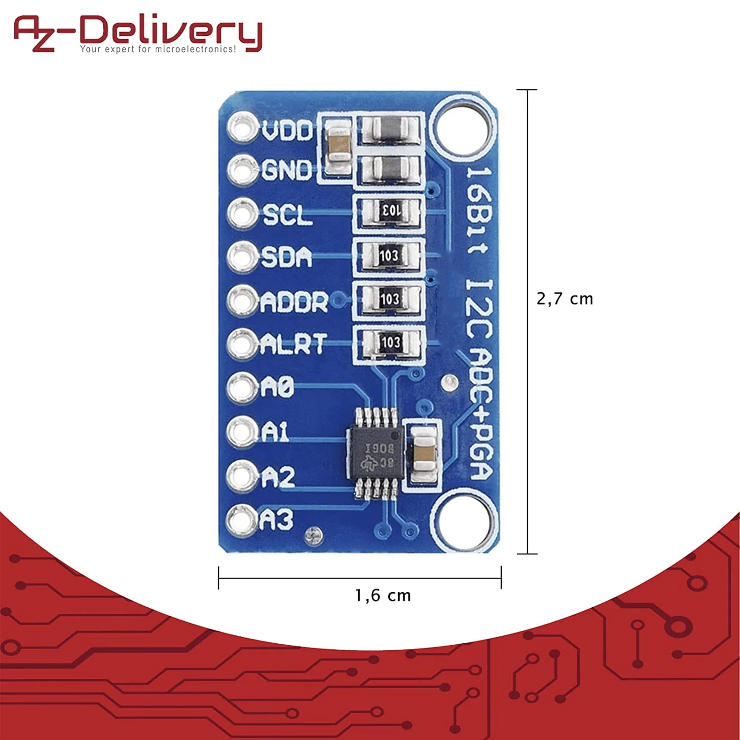 AZDelivery 3 x Compatible with ADS1115 ADC Module 16bit 4 Channels Compatible with Arduino and Raspberry Pi with E-Book - Image 7