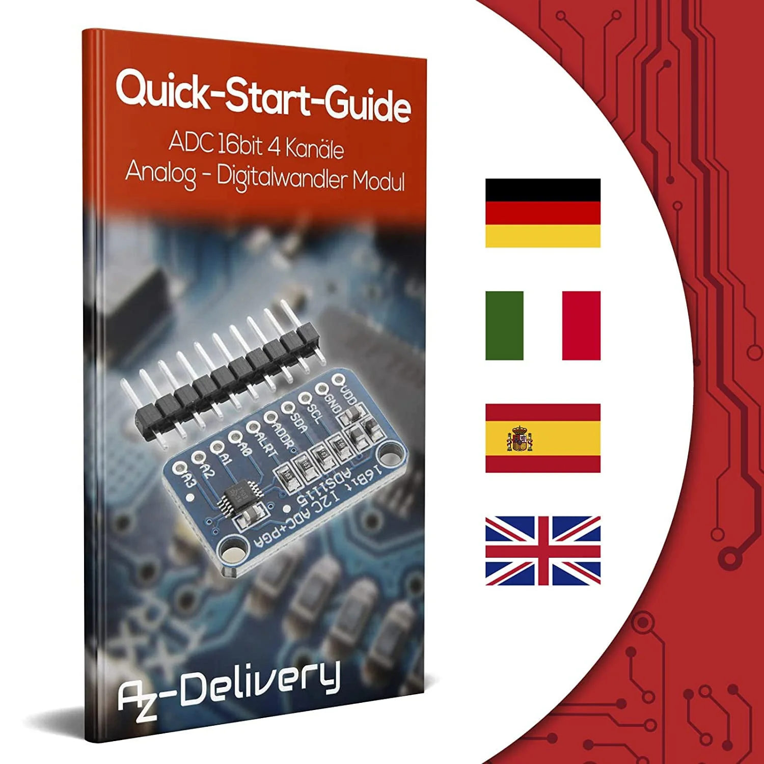 AZDelivery 3 x Compatible with ADS1115 ADC Module 16bit 4 Channels Compatible with Arduino and Raspberry Pi with E-Book - Image 8