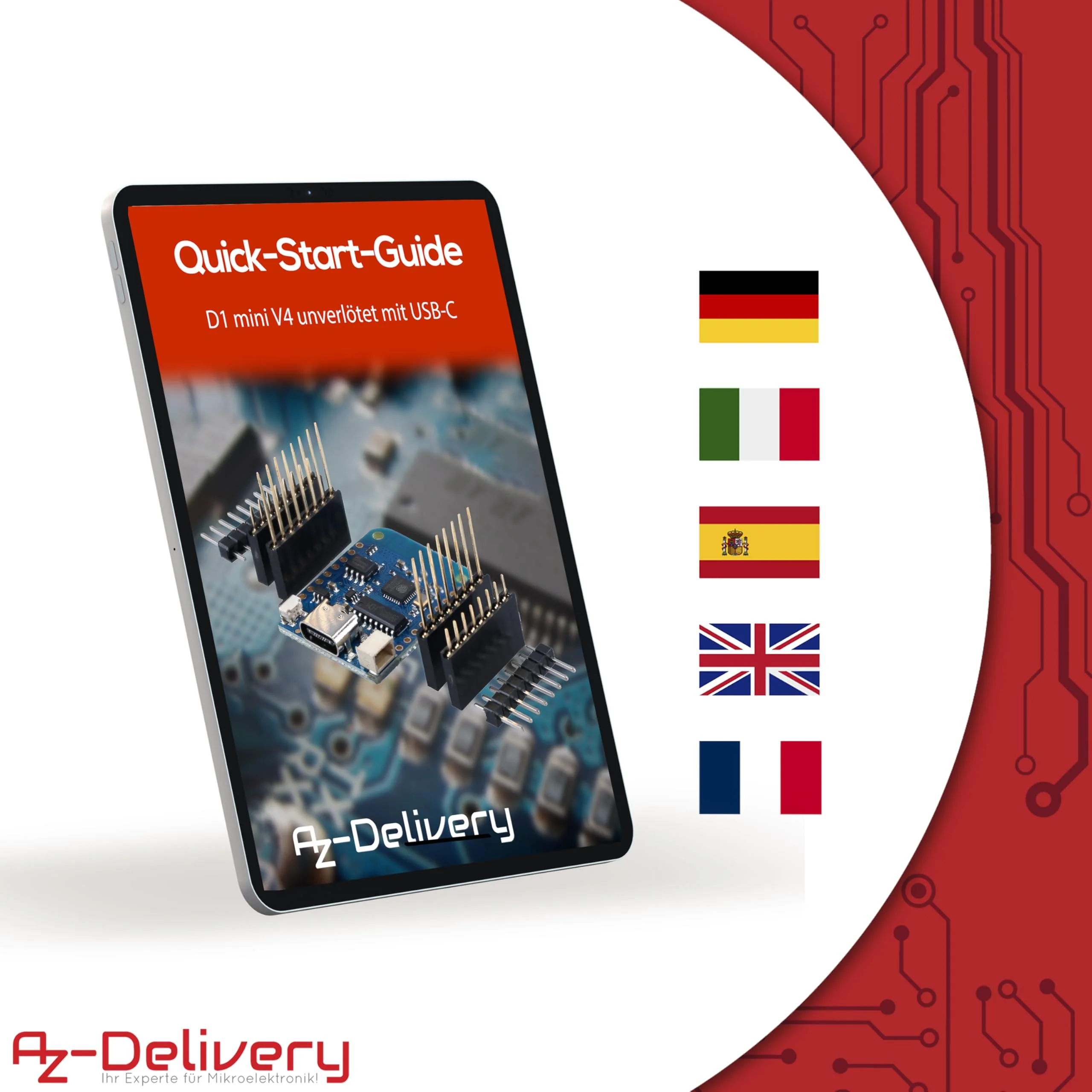 AZDelivery 3 x D1 Mini V4 NodeMCU ESP8266EX WLAN Module with USB-C Connection Compatible with Arduino with E-Book 3X - Image 6