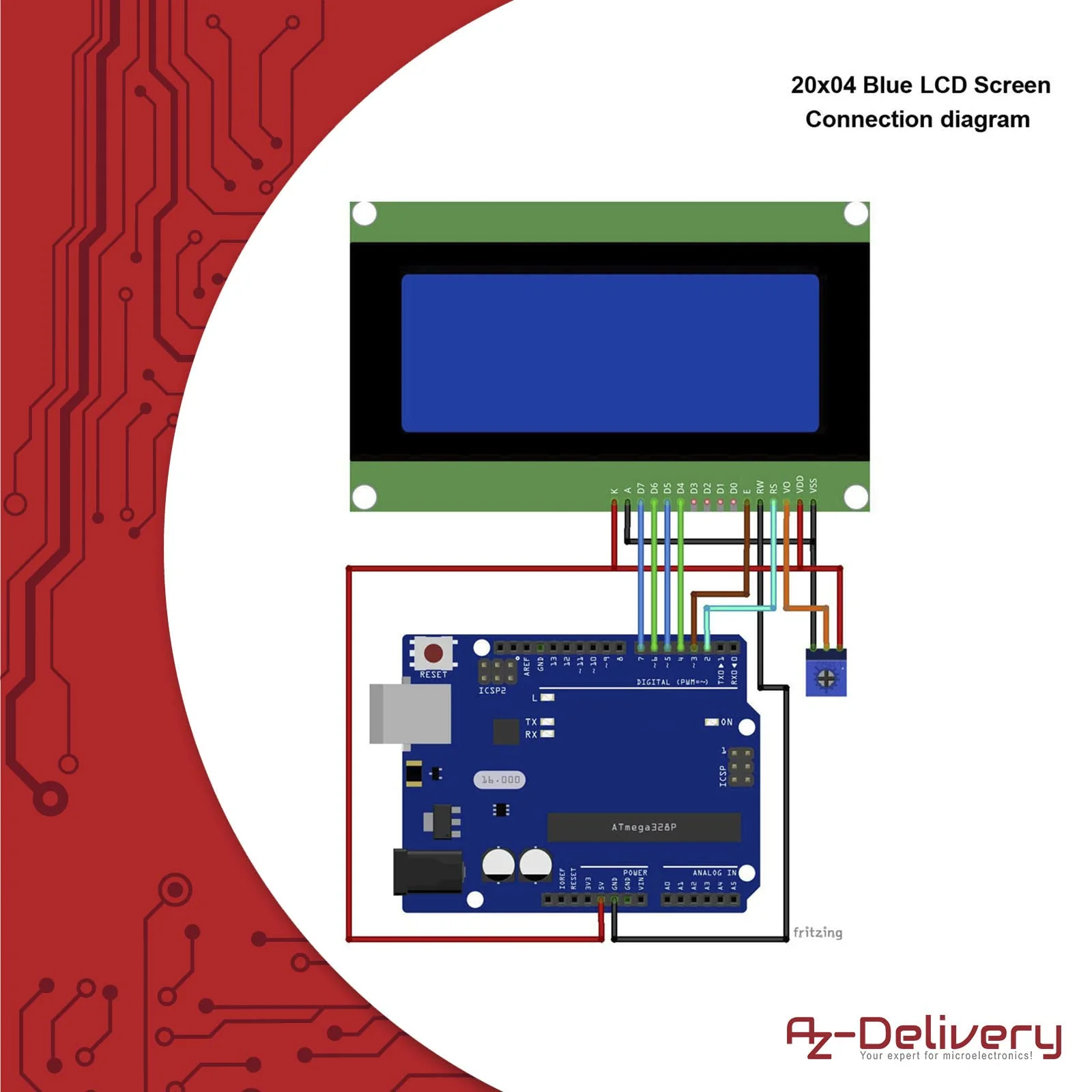AZDelivery 3 x HD44780 2004 LCD Display 4 x 20 Characters with Blue Background and White Characters Compatible with Arduino and Raspberry Pi Includes E-Book - Image 5