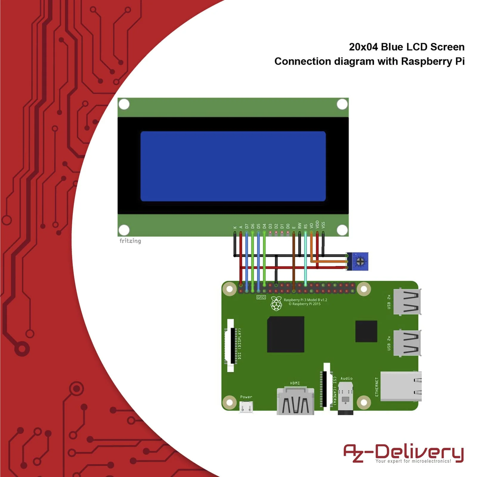 AZDelivery 3 x HD44780 2004 LCD Display 4 x 20 Characters with Blue Background and White Characters Compatible with Arduino and Raspberry Pi Includes E-Book - Image 6