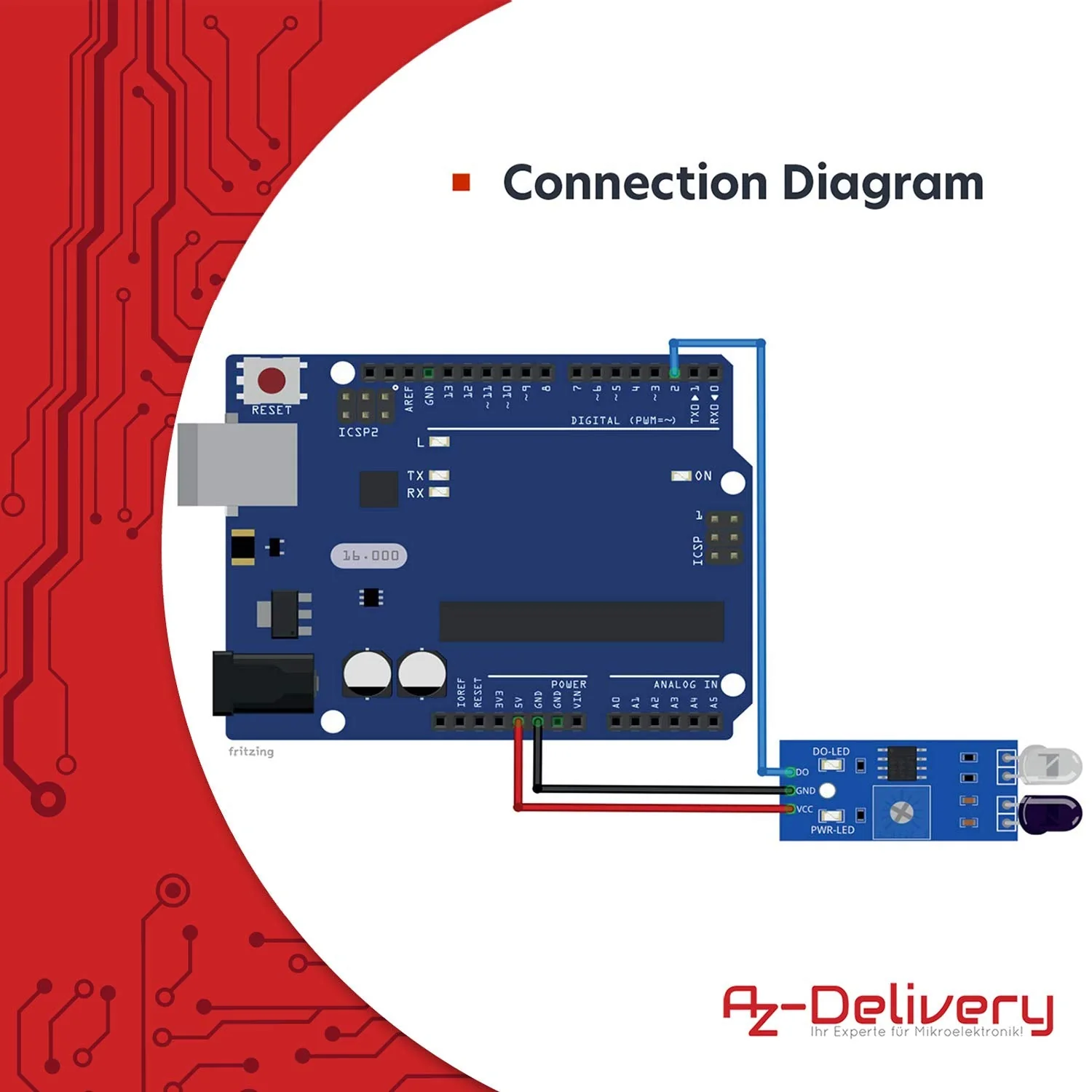AZDelivery 3 x IR Infrared Module for Obstacle Detection Distance Sensor Compatible with Arduino and Raspberry Pi Includes eBook - Image 5