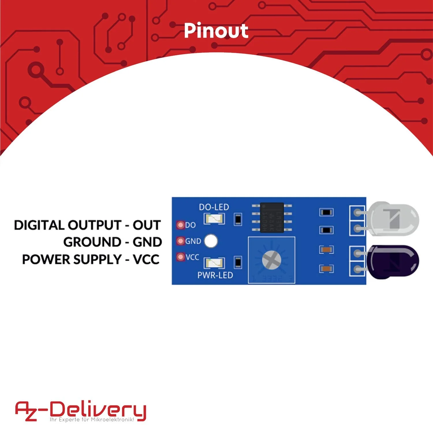 AZDelivery 3 x IR Infrared Module for Obstacle Detection Distance Sensor Compatible with Arduino and Raspberry Pi Includes eBook - Image 6