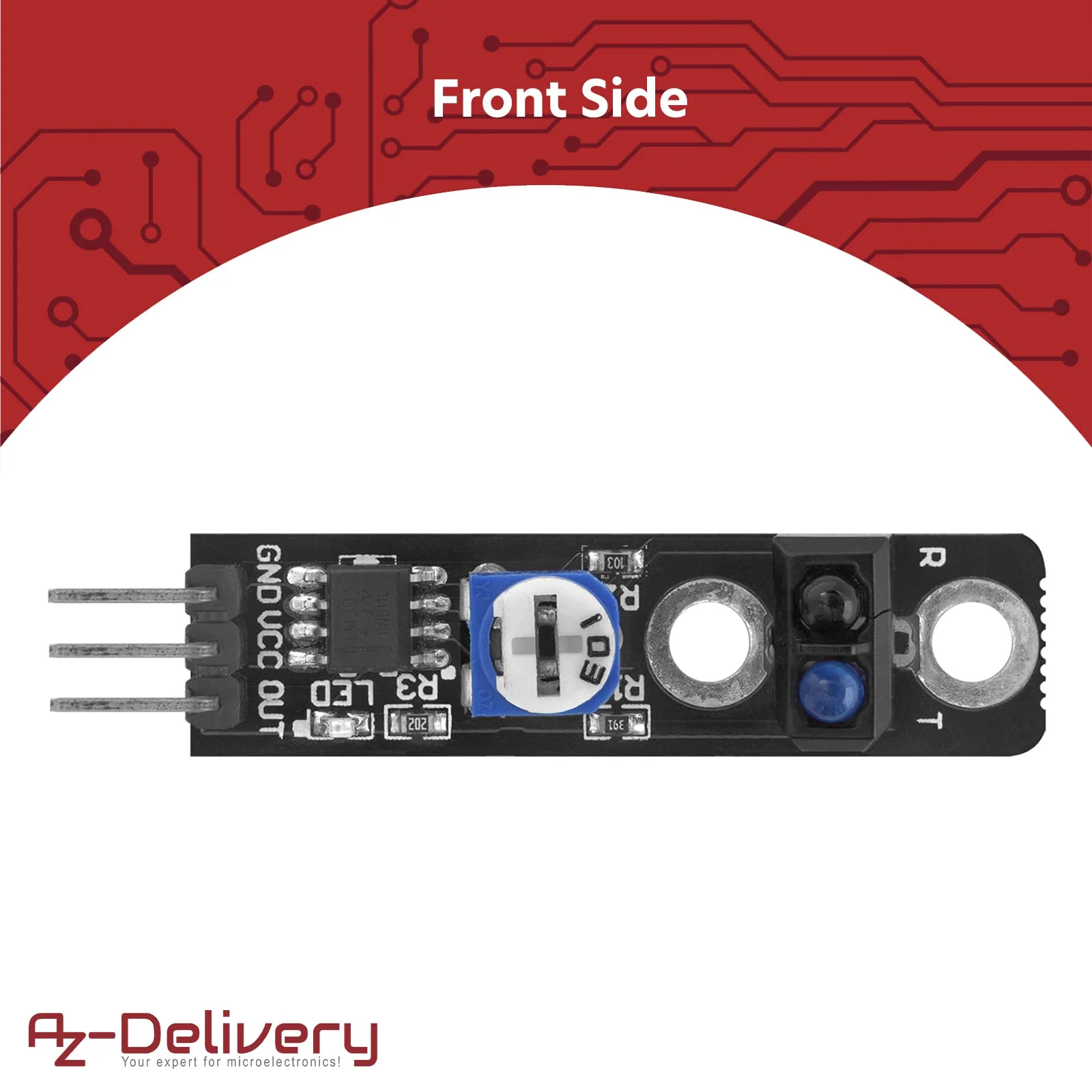 AZDelivery 3 x KY-033 Line Folger Line Tracking Sensor Module TCRT5000 Compatible with Arduino Includes E-Book - Image 2
