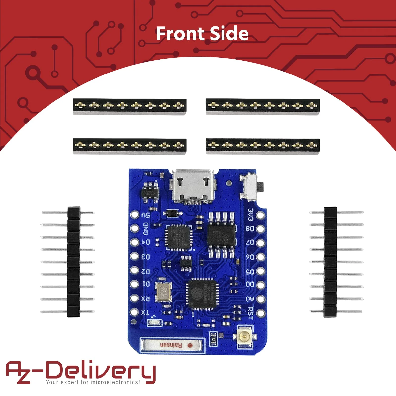 AZDelivery 5 x D1 Mini Pro ESP8266 ESP-8266EX CP2104 WiFi Development Board Compatible with Arduino Includes E-Book - Image 2