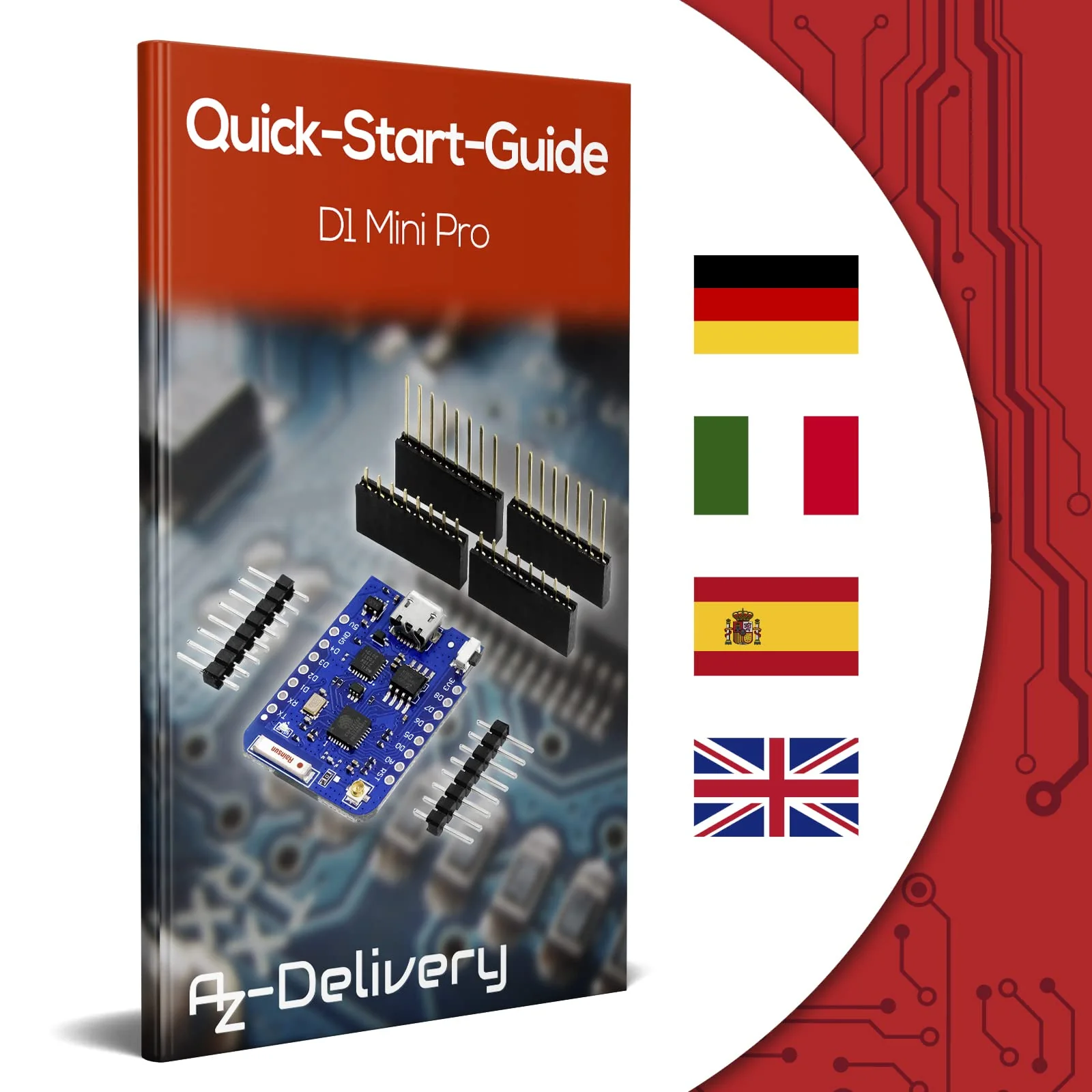 AZDelivery 5 x D1 Mini Pro ESP8266 ESP-8266EX CP2104 WiFi Development Board Compatible with Arduino Includes E-Book - Image 6