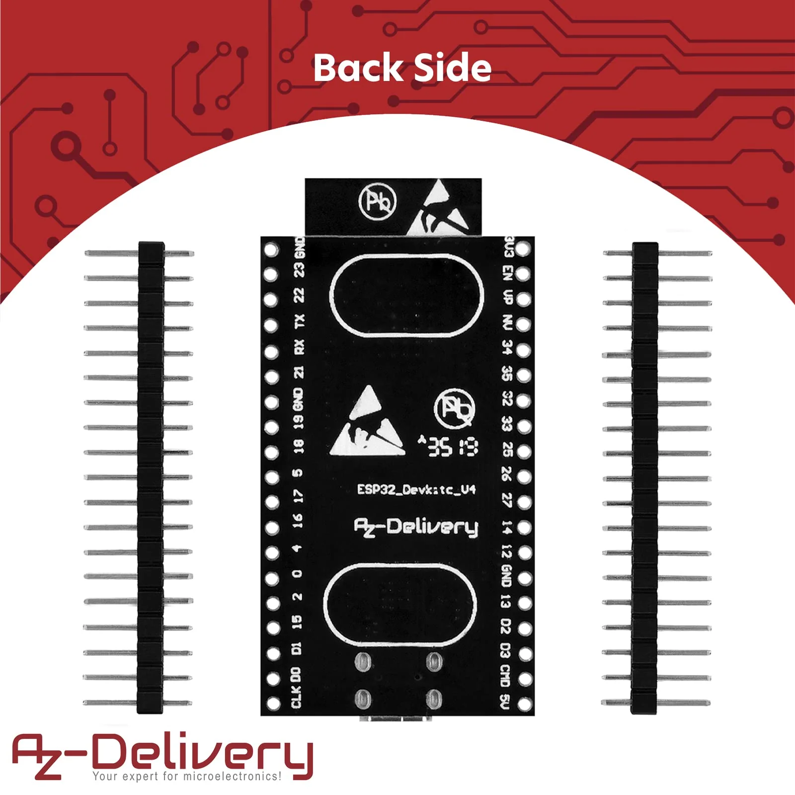 AZDelivery 5 x ESP32 Board Dev Kit C V4 NodeMCU WLAN WiFi Development Board Unsoldered Compatible with Arduino including E-Book! (Successor Module of ESP32 Dev Kit C) | ESP 32 by AZ Delivery ESP32 with CP2102 - Image 3