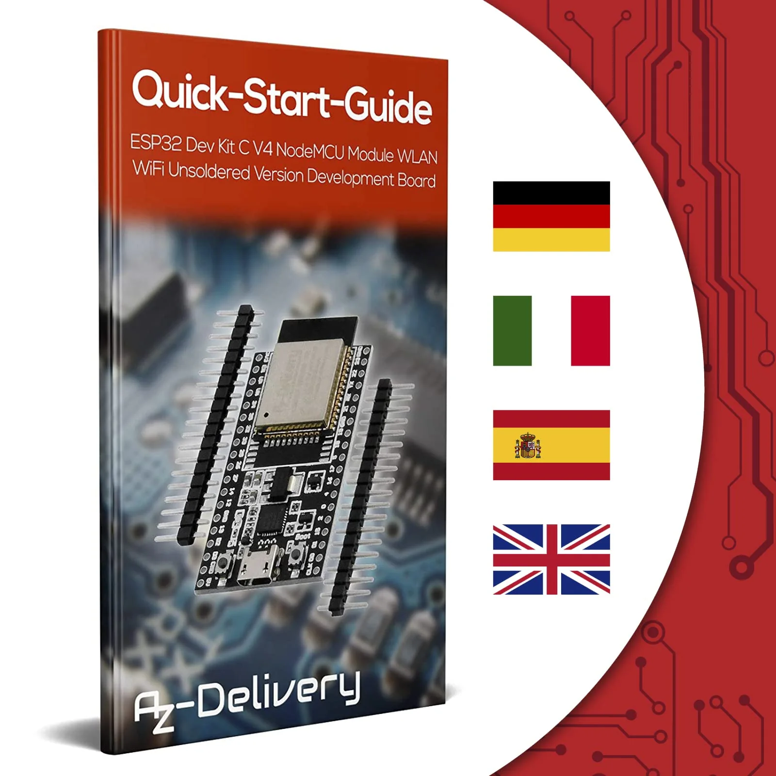 AZDelivery 5 x ESP32 Board Dev Kit C V4 NodeMCU WLAN WiFi Development Board Unsoldered Compatible with Arduino including E-Book! (Successor Module of ESP32 Dev Kit C) | ESP 32 by AZ Delivery ESP32 with CP2102 - Image 7
