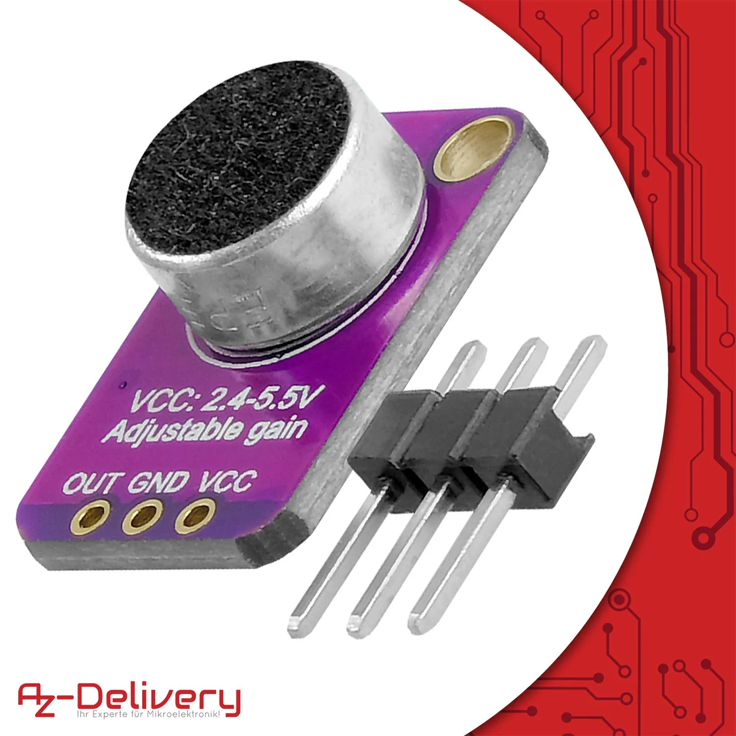 AZDelivery 5 x GY-MAX4466 Electret Microphone Amplifier, Microphone Amplifier Breakout Sensor MAX4466 Compatible with Arduino and Raspberry Pi Includes E-Book! - Image 5