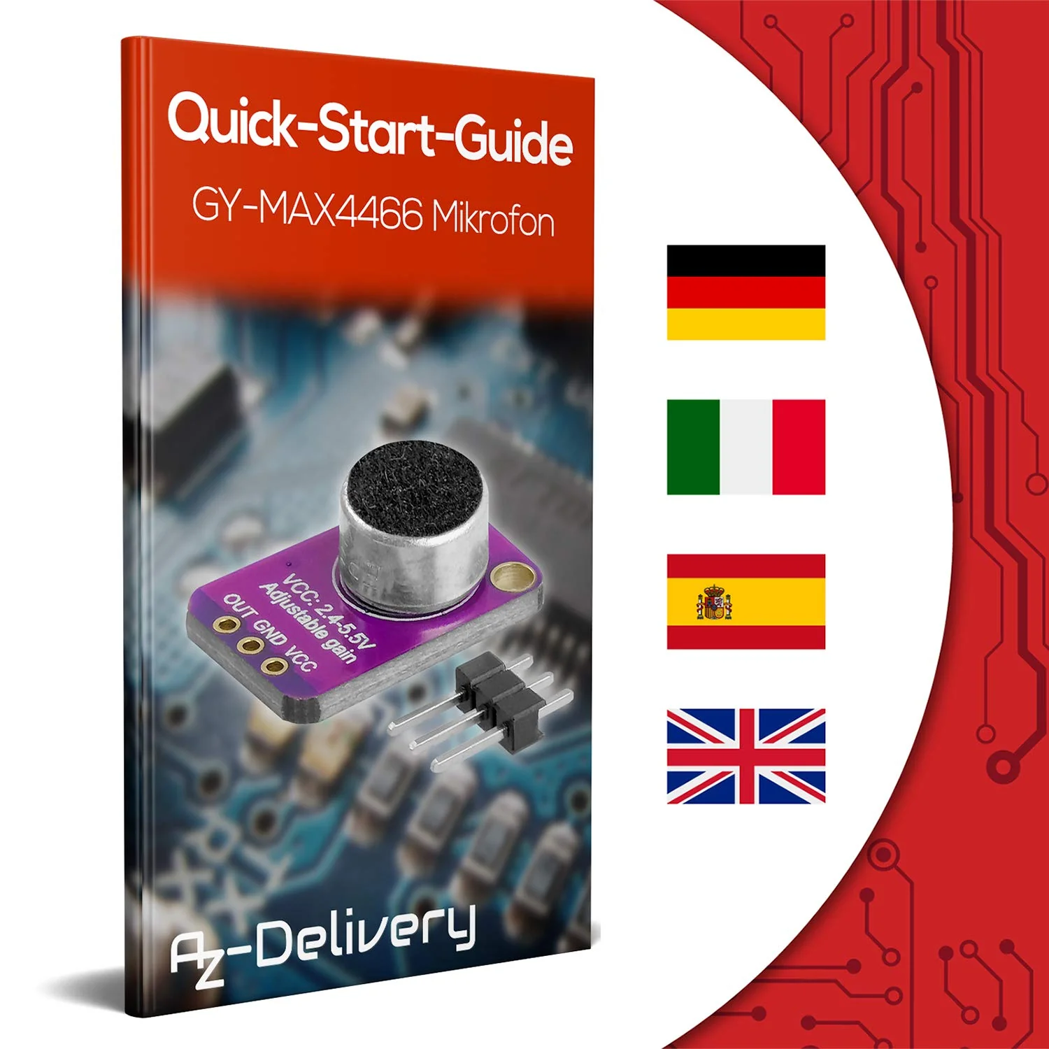 AZDelivery 5 x GY-MAX4466 Electret Microphone Amplifier, Microphone Amplifier Breakout Sensor MAX4466 Compatible with Arduino and Raspberry Pi Includes E-Book! - Image 6