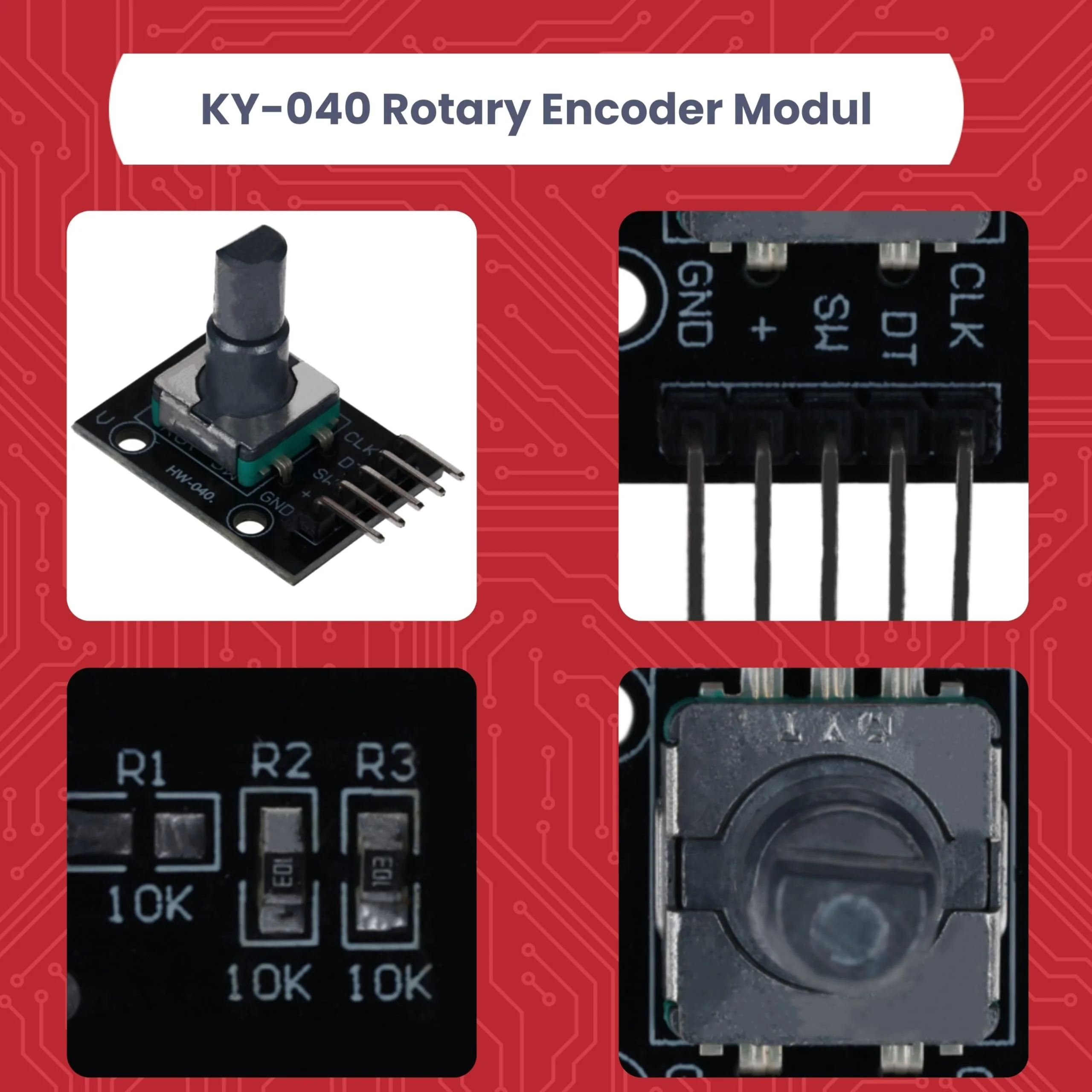 AZDelivery 5 x KY-040 Rotary Encoder, Rotary Encoder, Module Compatible with Arduino, Includes E-Book! - Image 3