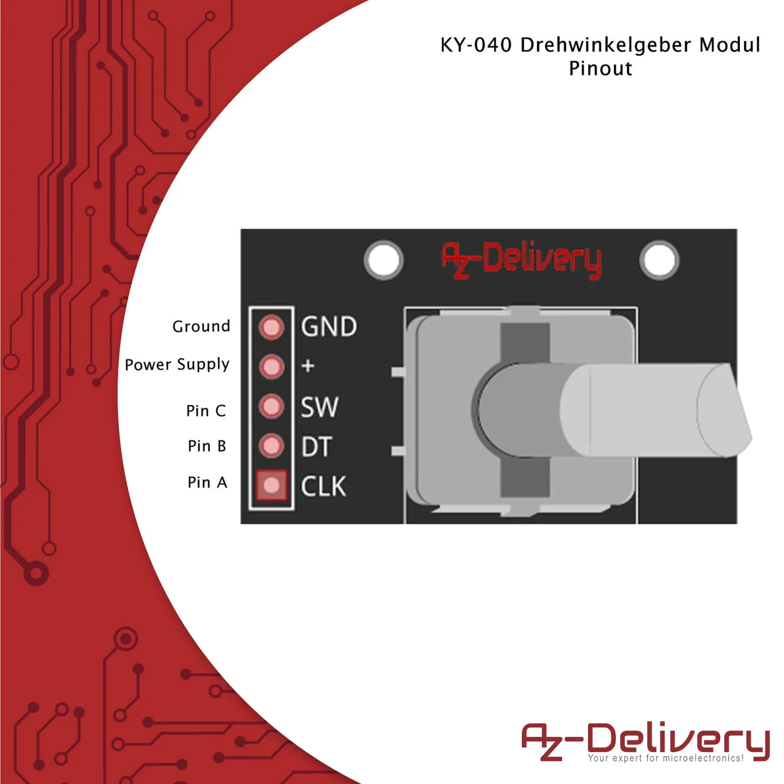 AZDelivery 5 x KY-040 Rotary Encoder, Rotary Encoder, Module Compatible with Arduino, Includes E-Book! - Image 7