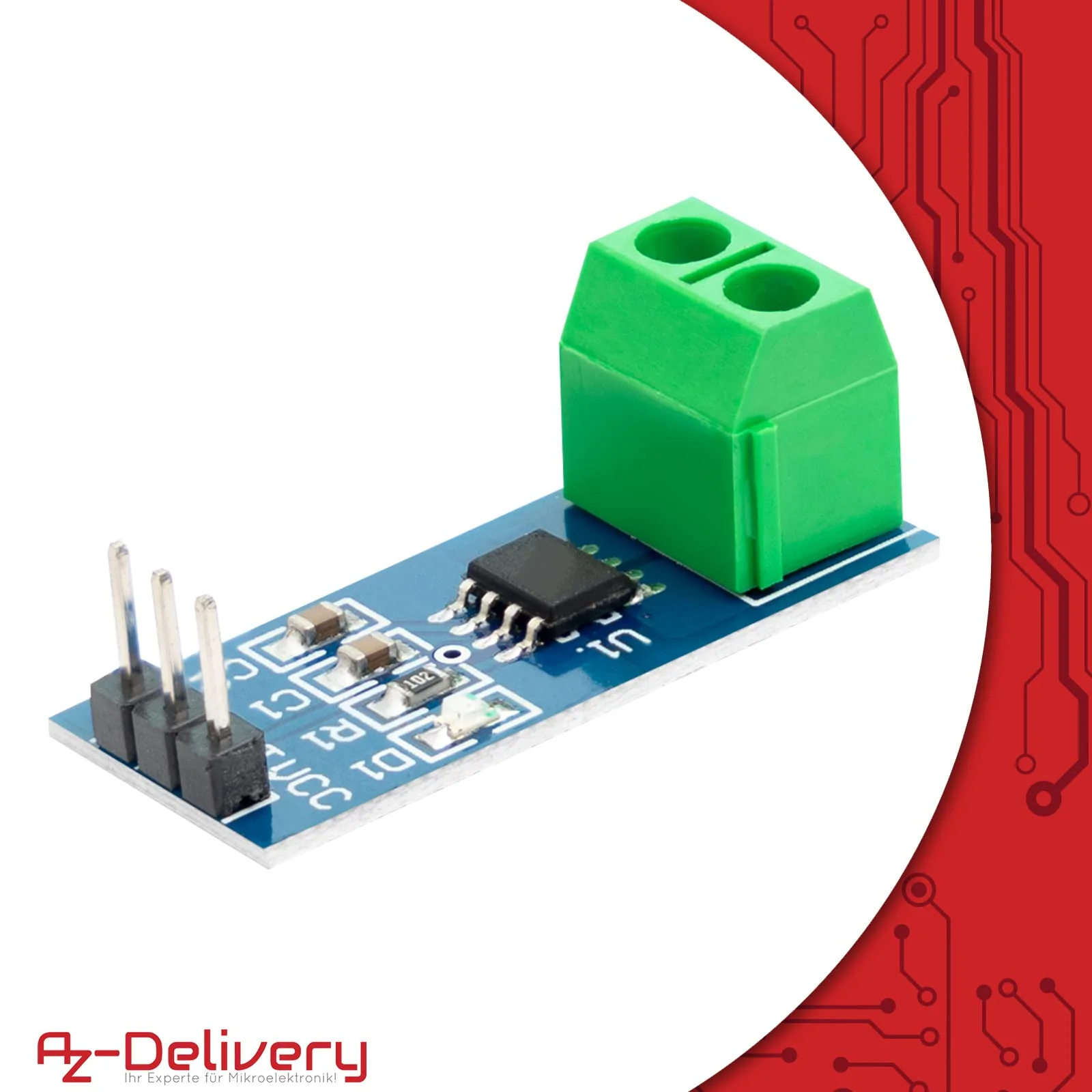 AZDelivery ACS712 Current Sensor 5A Measuring Range Module Current Sensor Compatible with Arduino Bascom Includes E-Book - Image 5