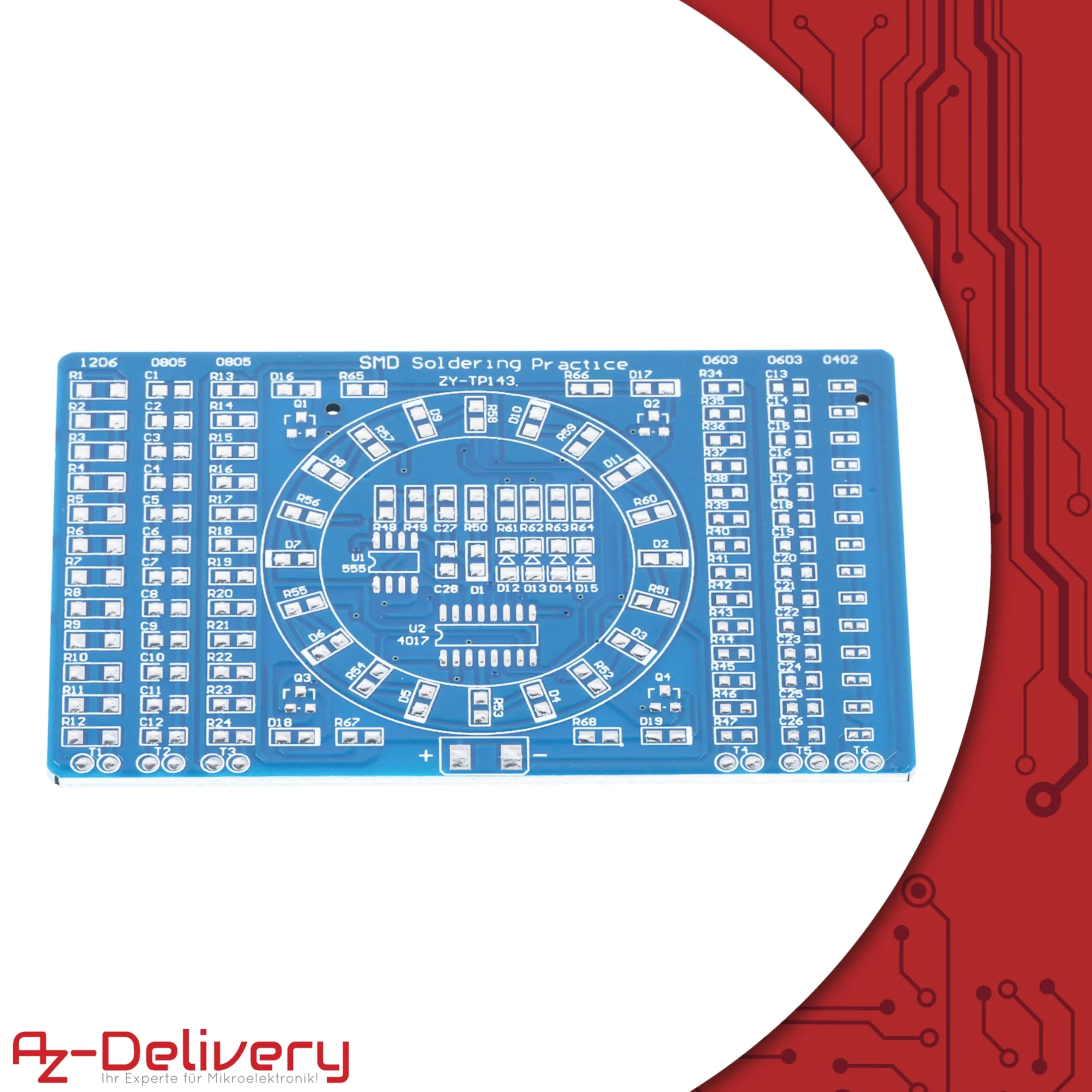 AZDelivery NE555 SMD Soldering Practice Board DIY Kit - LED Module for Soldering Learning, Set with Soldering Kit - Electronic Soldering Kit for Soldering Exercises - Image 8