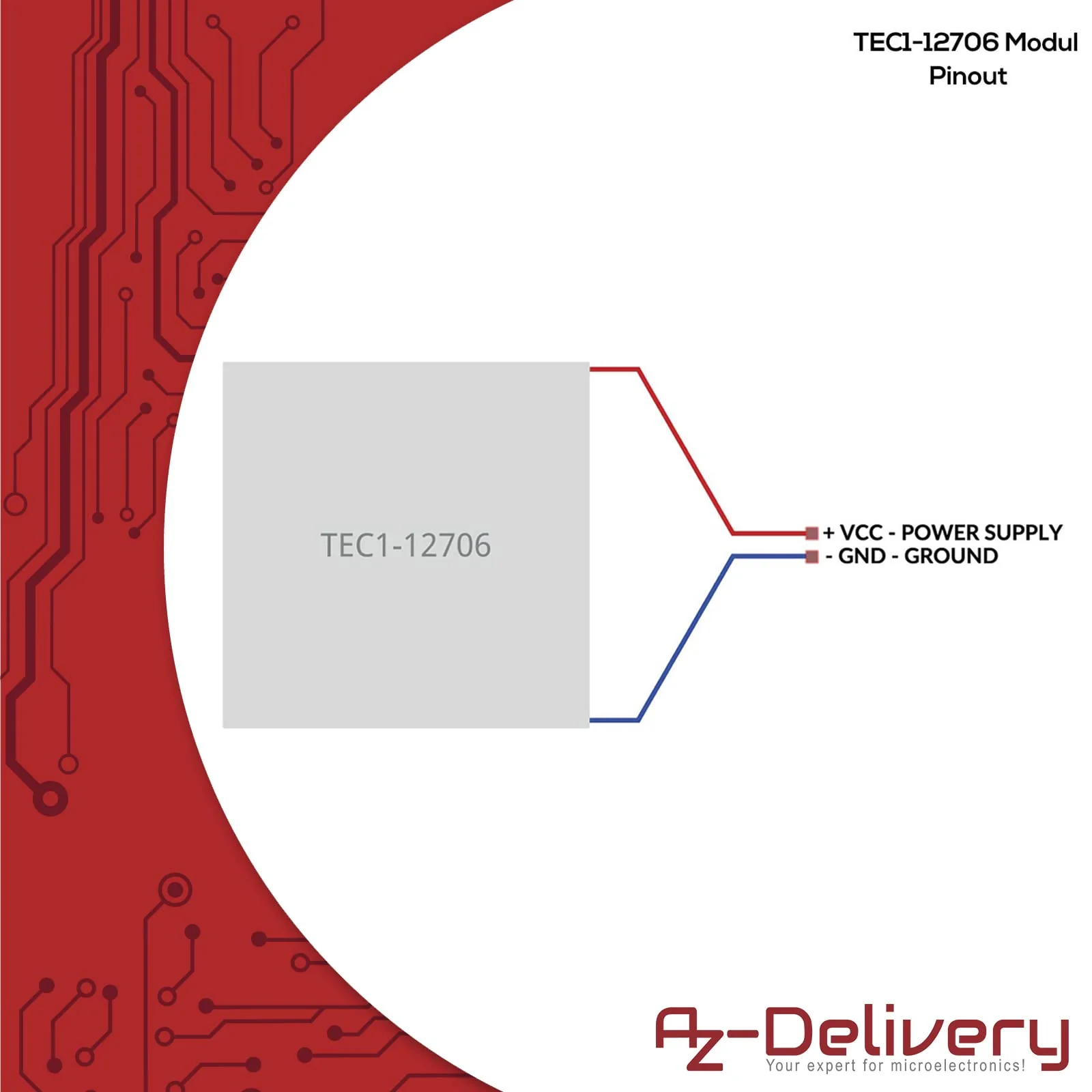 AZDelivery Thermoelectric Peltier Module TEC1-12706 Peltier Cooler 12 V with E-Book 1 - Image 2