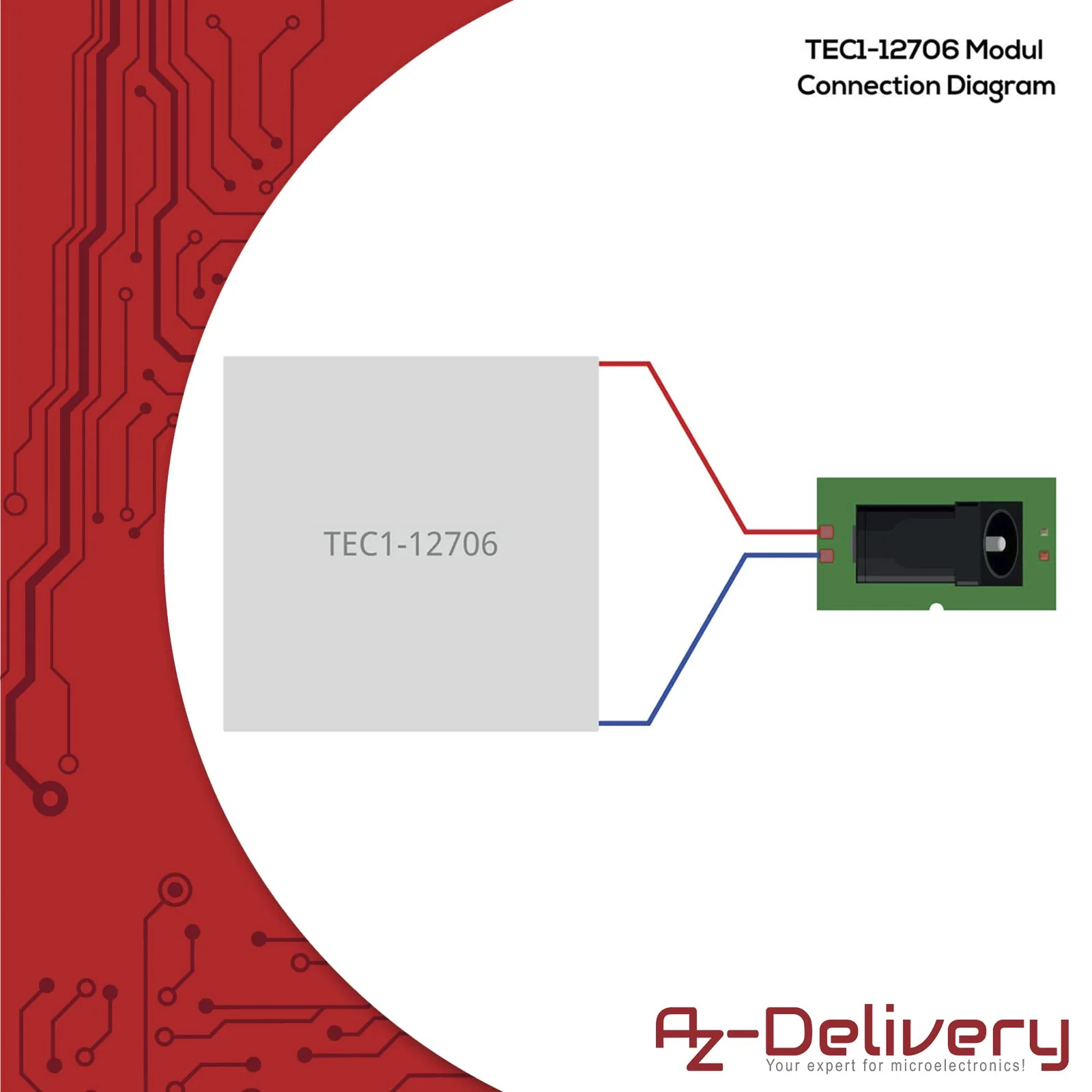 AZDelivery Thermoelectric Peltier Module TEC1-12706 Peltier Cooler 12 V with E-Book 1 - Image 3