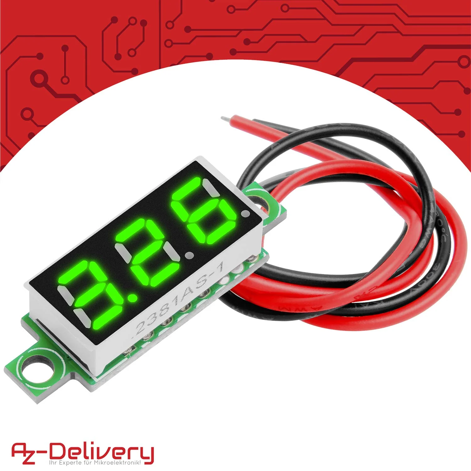 AZDelivery Voltmeter 0.28 Inch/0.71 cm Mini Digital with 7 Segment Display 2.5 V - 30 V Parent 3 - Image 2