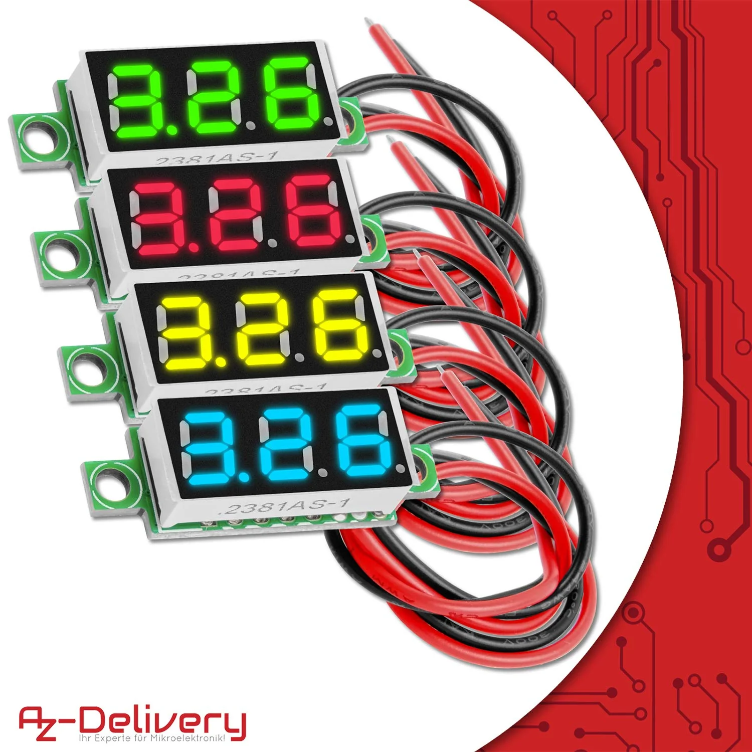 AZDelivery Voltmeter 0.28 Inch/0.71 cm Mini Digital with 7 Segment Display 2.5 V - 30 V Parent 3 - Image 6