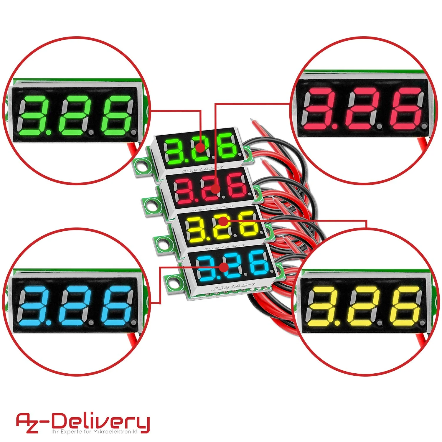 AZDelivery Voltmeter 0.28 Inch/0.71 cm Mini Digital with 7 Segment Display 2.5 V - 30 V Parent 3 - Image 7