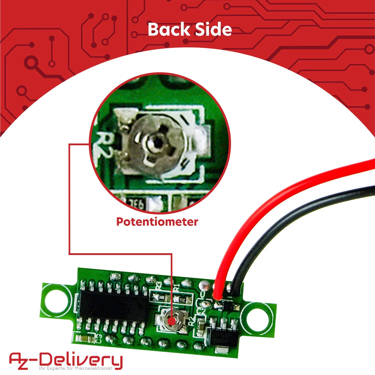 AZDelivery Voltmeter 0.28 Inch/0.71 cm Mini Digital with 7 Segment Display 2.5 V - 30 V Parent 3 - Image 8