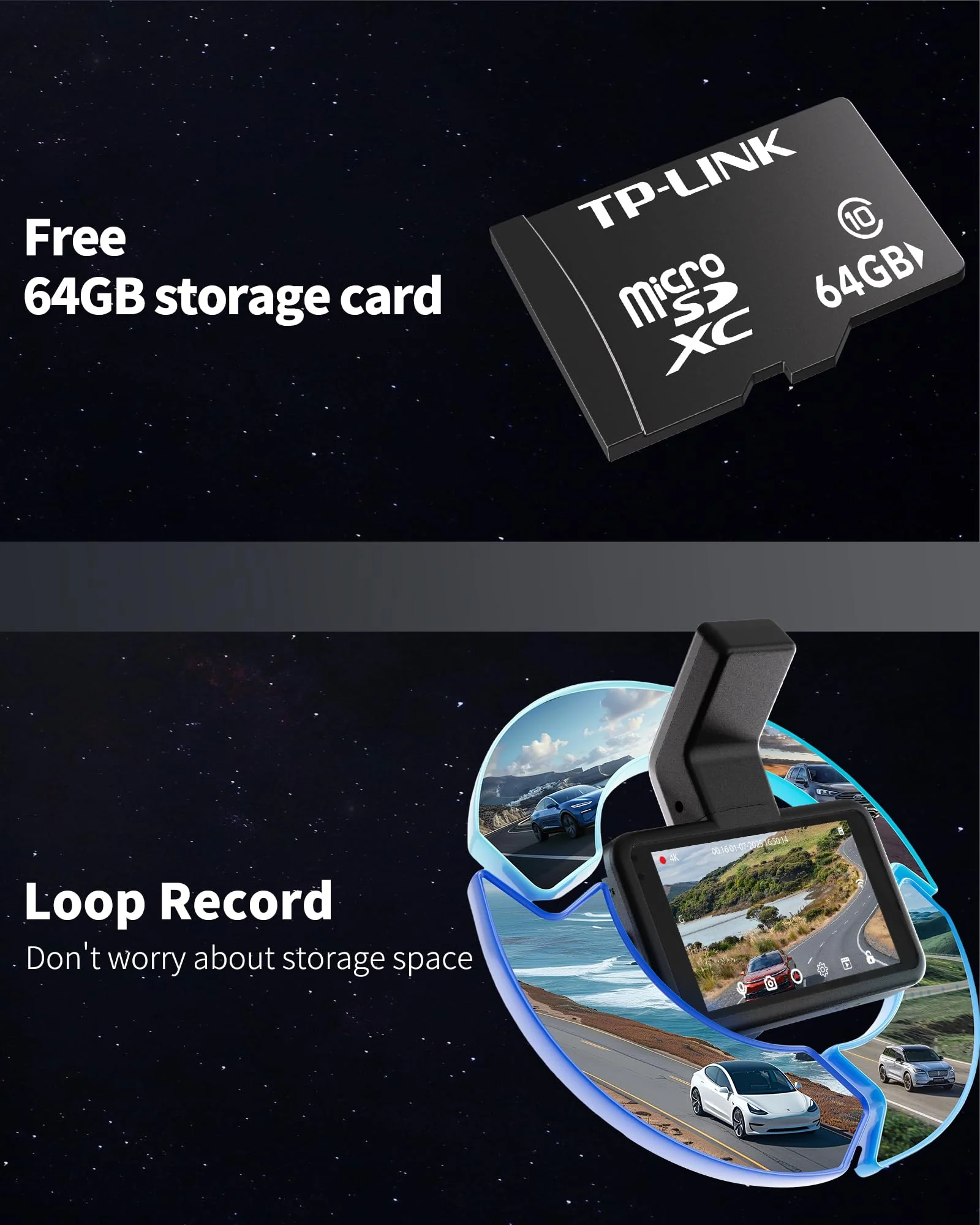 AZDOME 4K Dash Cam Front and Rear 1080P, Free 64GB Card Included, 5.8GHz WiFi Dual Dash Camera for Cars, 3" IPS Screen Dashcam, Car Camera with G-Sensor, 170°Wide Angle,24H Parking Mode Voice Control M17pro - Image 5
