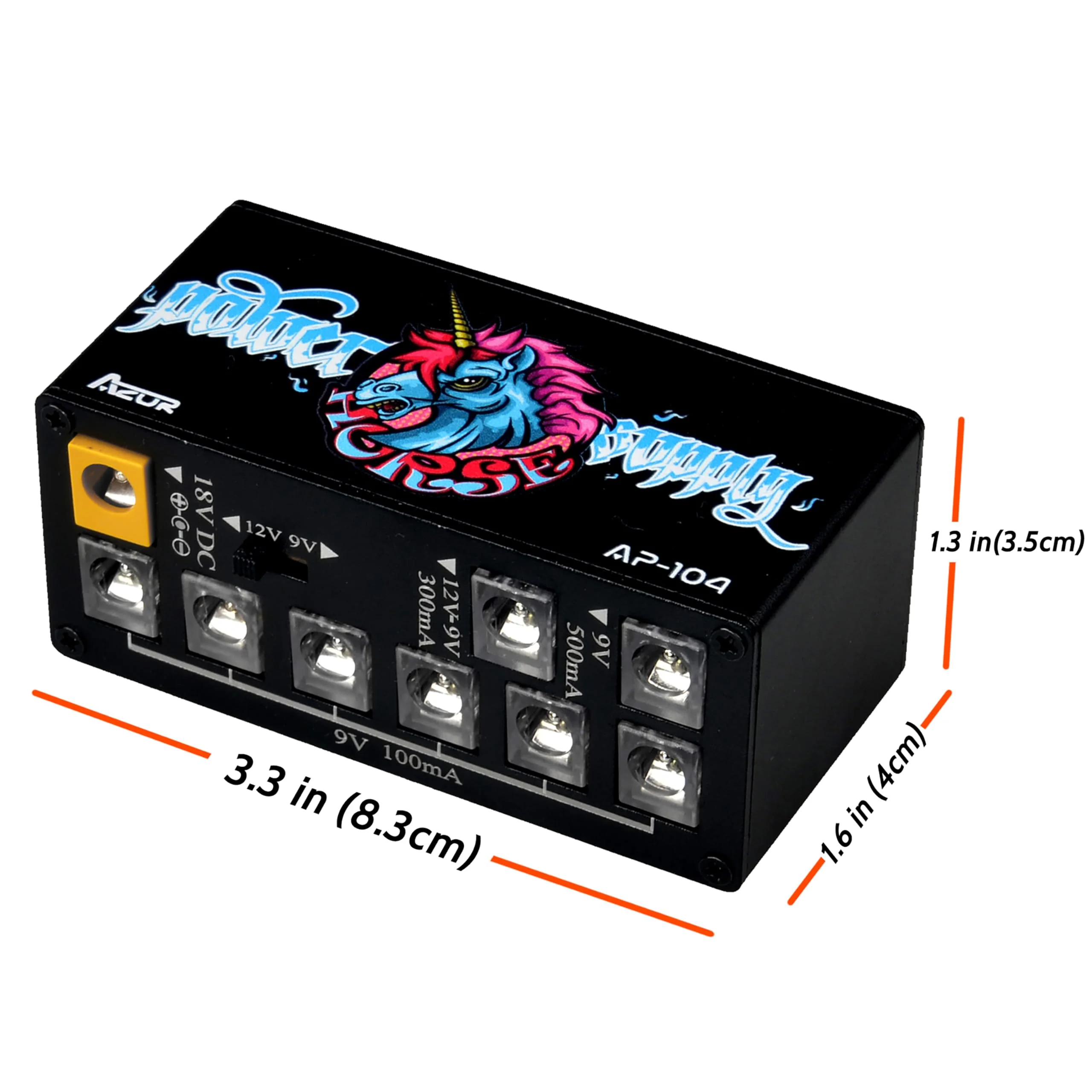 AZOR AP-104 Pedal Power Supply 8 DC Outputs Mini Pedal Board Power Supply with Switchable Voltage for 9V/12V Effect Pedal Power Supply - Image 2