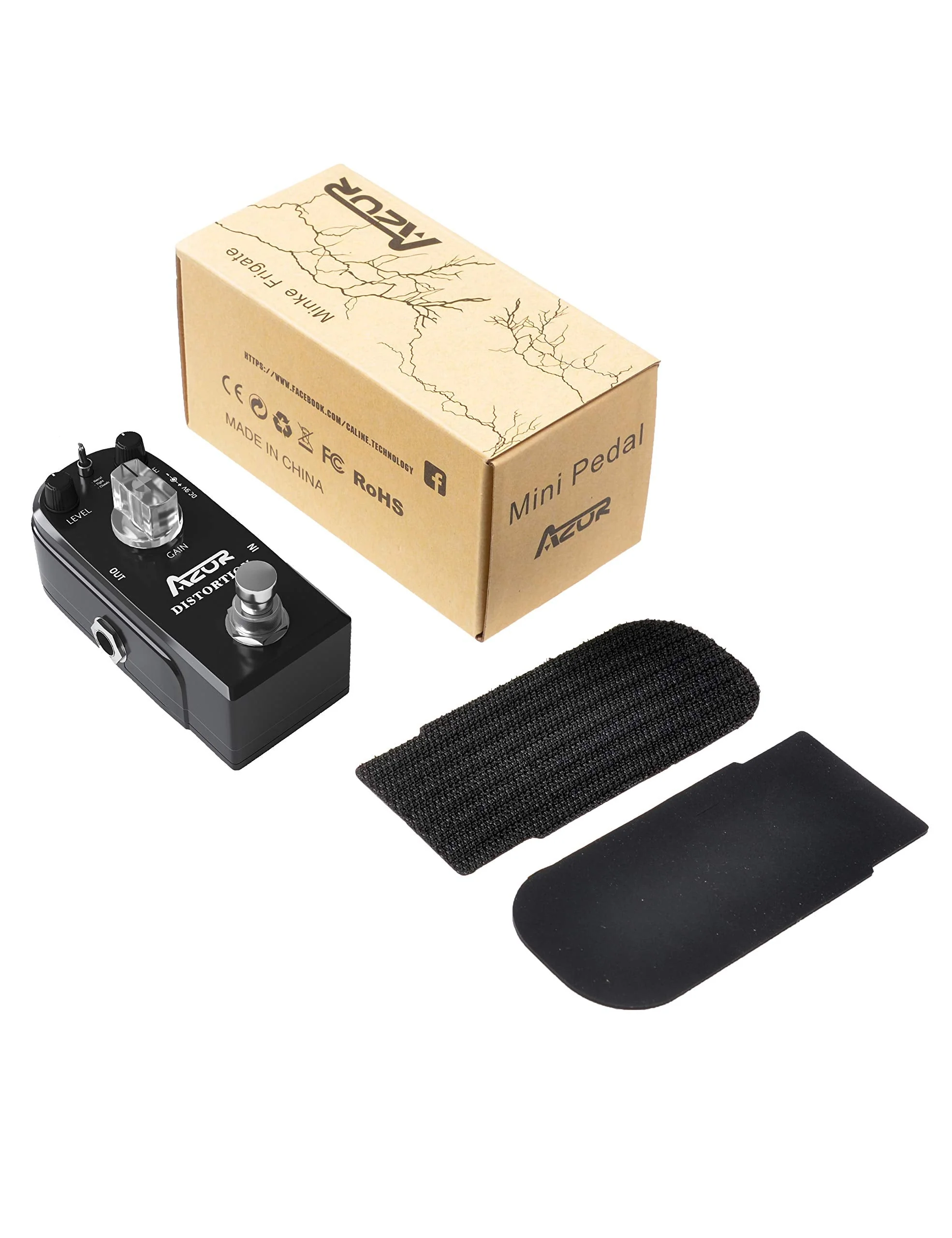 AZOR Distortion Guitar Effect Pedal 3 Modes Natural, Tight, Classic for Electric Guitar True Bypass AP-302 Black Distortion - Image 8