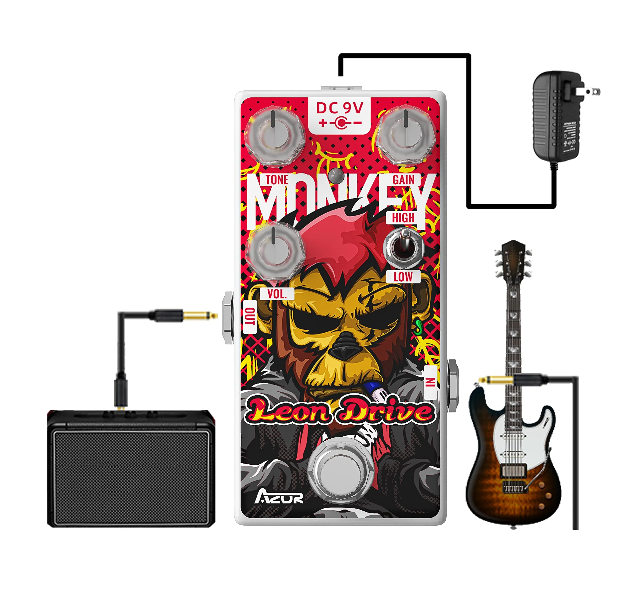 AZOR Leon Dirve Guitar Pedal, Mini Overdrive Analog Effect Pedal for Electric Guitar Pedalboard True Bypass AP503 - Image 4