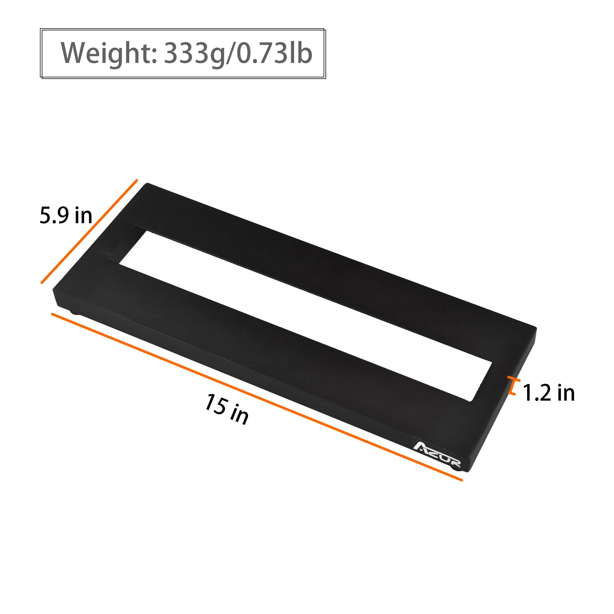 AZOR Mini Guitar Pedal Board | Aluminum Alloy, Super Lightweight (0.58lb) | Portable Effect Pedalboard with Carry Bag | Compact Size 14.5"x5.7" - Image 2