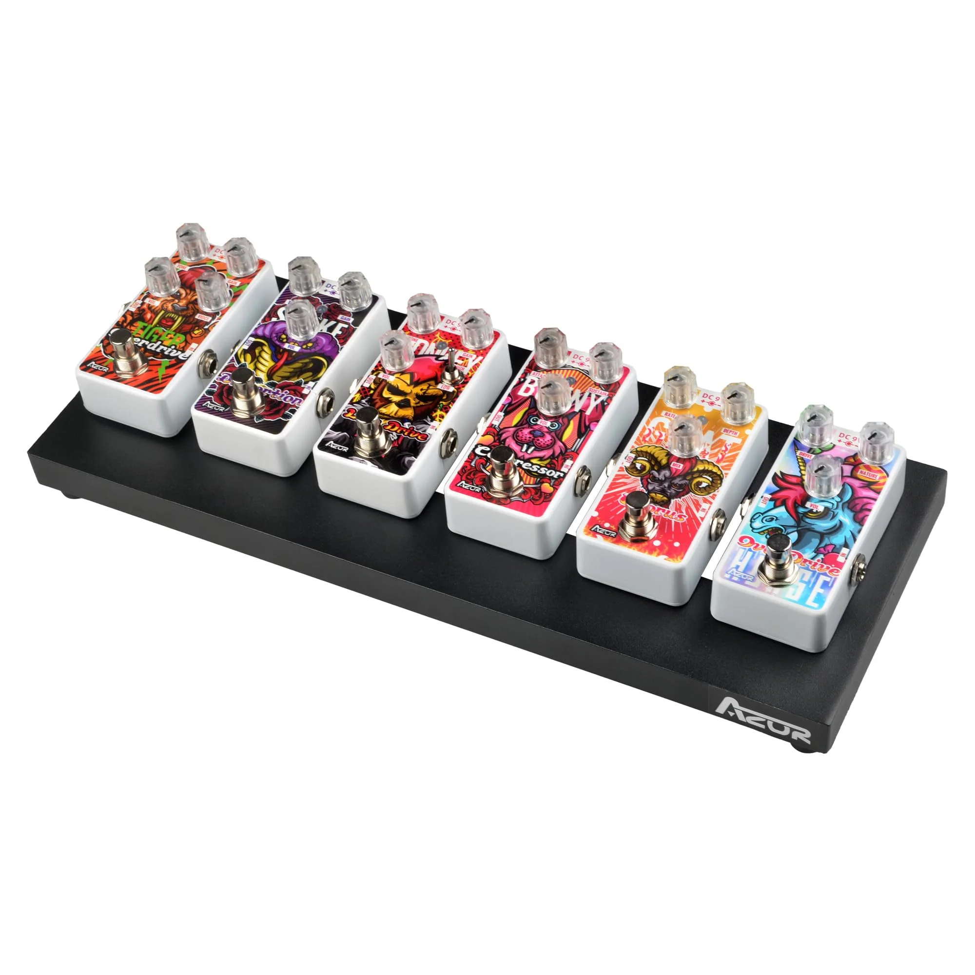 AZOR Mini Guitar Pedal Board | Aluminum Alloy, Super Lightweight (0.58lb) | Portable Effect Pedalboard with Carry Bag | Compact Size 14.5"x5.7" - Image 3